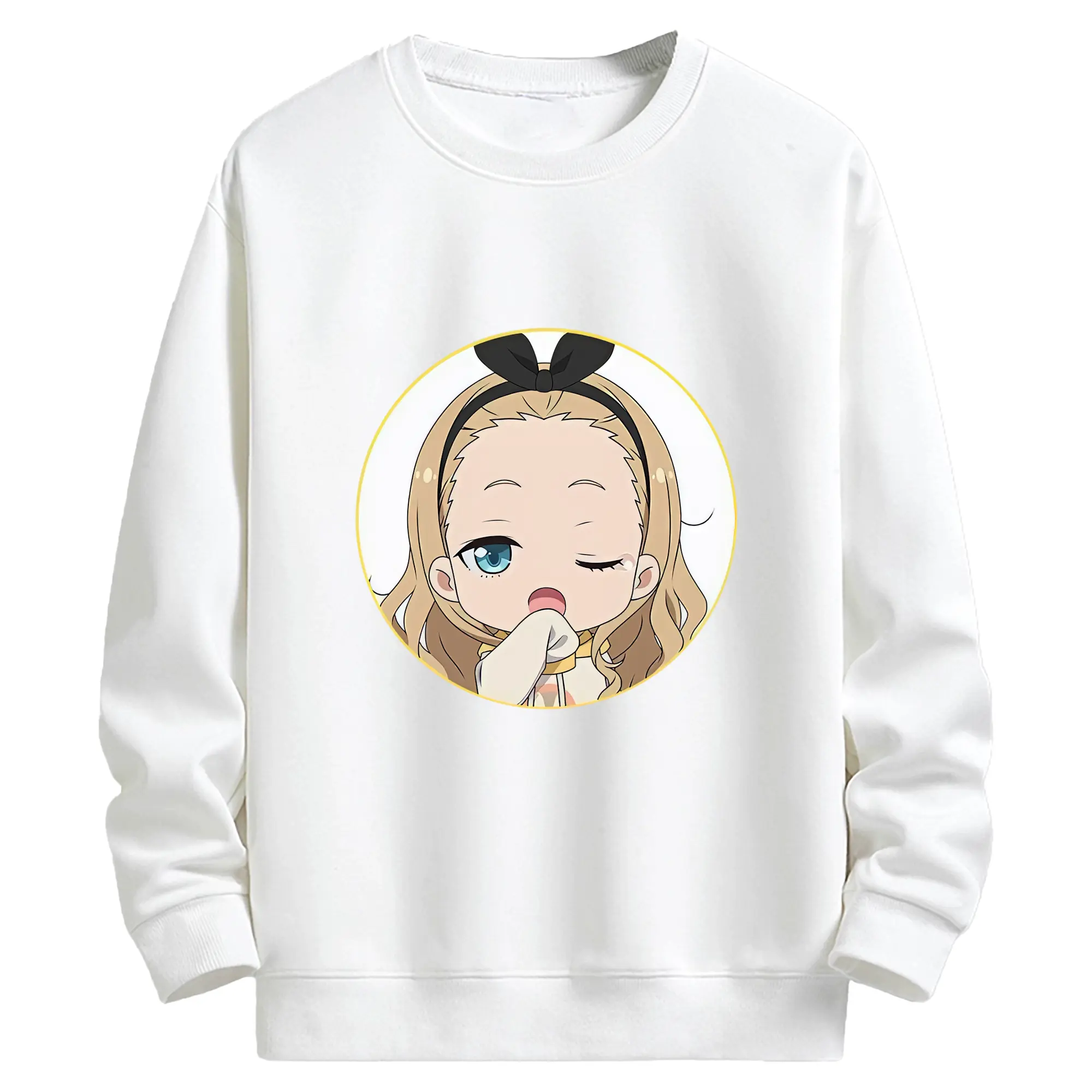 リコリス・リコイル グッズ,クルミ - キッズ クルーネックスウェットシャツ ・ フロントプリント ・ 綿80％ ポリエステル20％ ・ 快適 通学 スポーツ 日常使い お散歩用