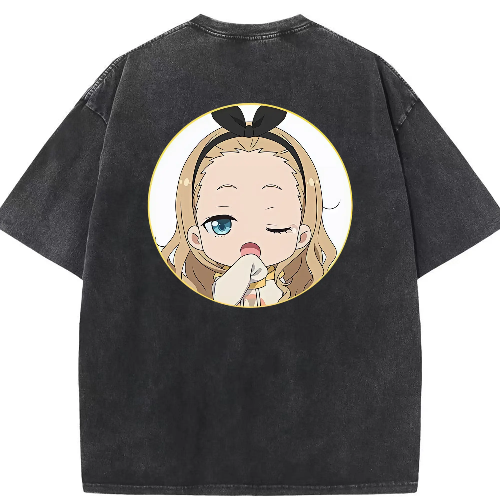 リコリス・リコイル グッズ,クルミ - 綿100％ ヴィンテージ風 半袖Tシャツ ・ 背面プリント ・ 柔らか肌触り ・ 通気性 快適 ・ スポーツ カジュアル 外出用