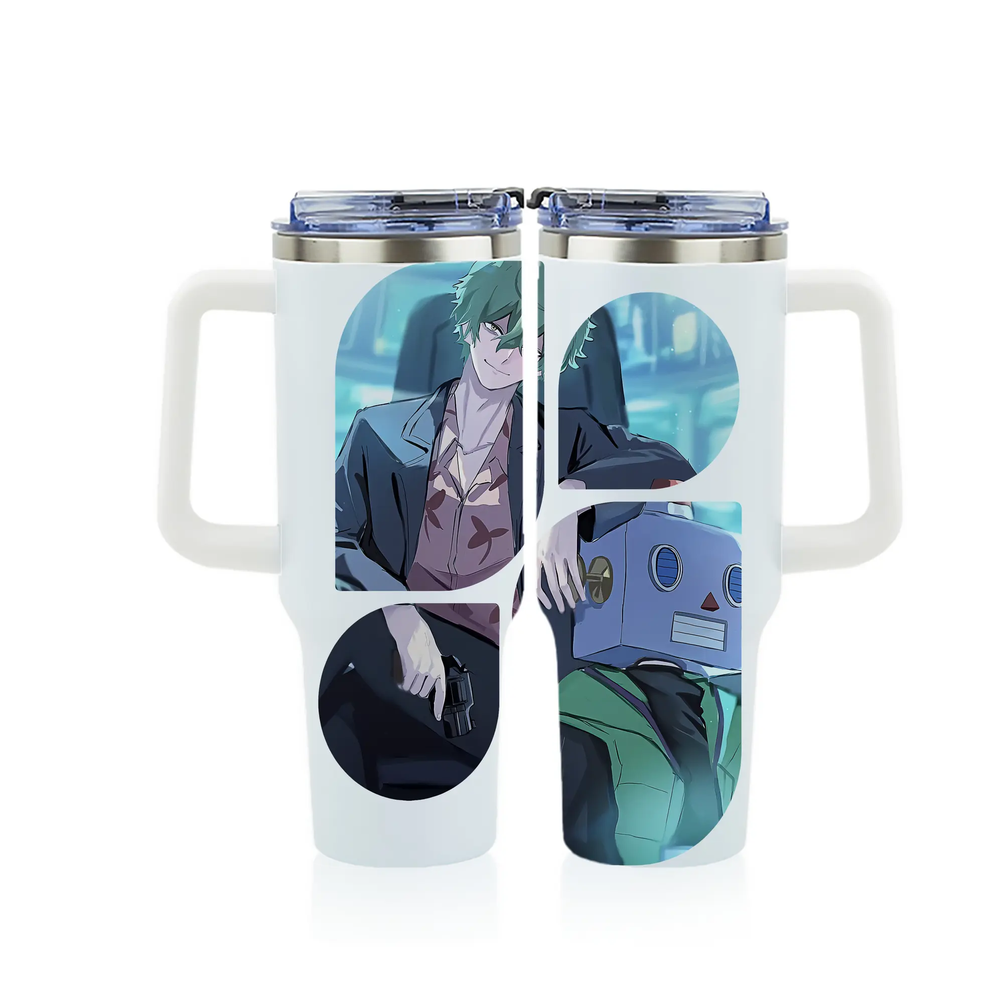 リコリス・リコイル グッズ,真島 - 1200mL フルプリント車用タンブラー ・ 304ステンレス 内側 ・ 201ステンレス 外側 ・ 保温 保冷 ・ 通勤 ドライブ アウトドア用