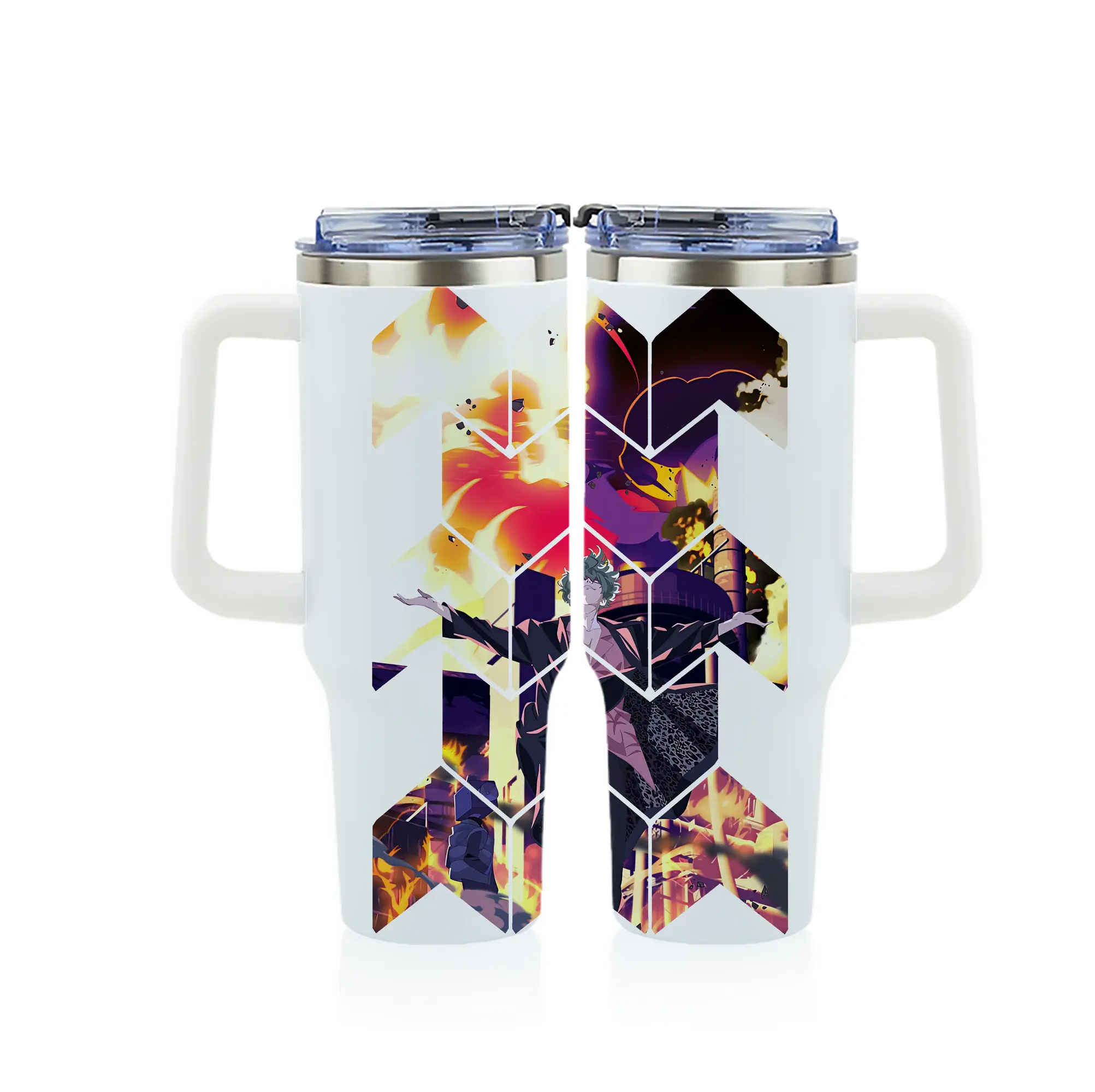 リコリス・リコイル グッズ,真島 - 1200mL フルプリント車用タンブラー ・ 304ステンレス 内側 ・ 201ステンレス 外側 ・ 保温 保冷 ・ 通勤 ドライブ アウトドア用