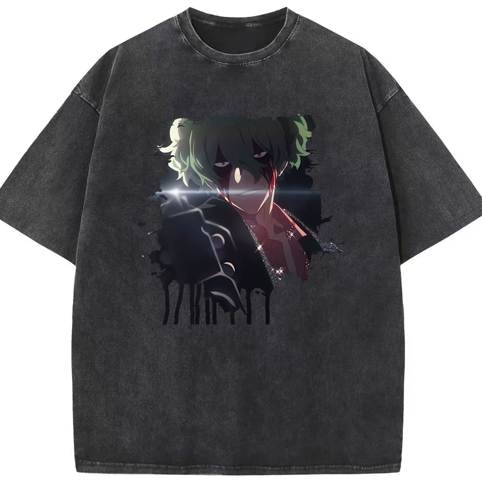 リコリス・リコイル グッズ,真島 - 綿100％ ヴィンテージ風 半袖Tシャツ ・ フロントプリント ・ 柔らか肌触り ・ 通気性 快適 ・ スポーツ カジュアル 外出用