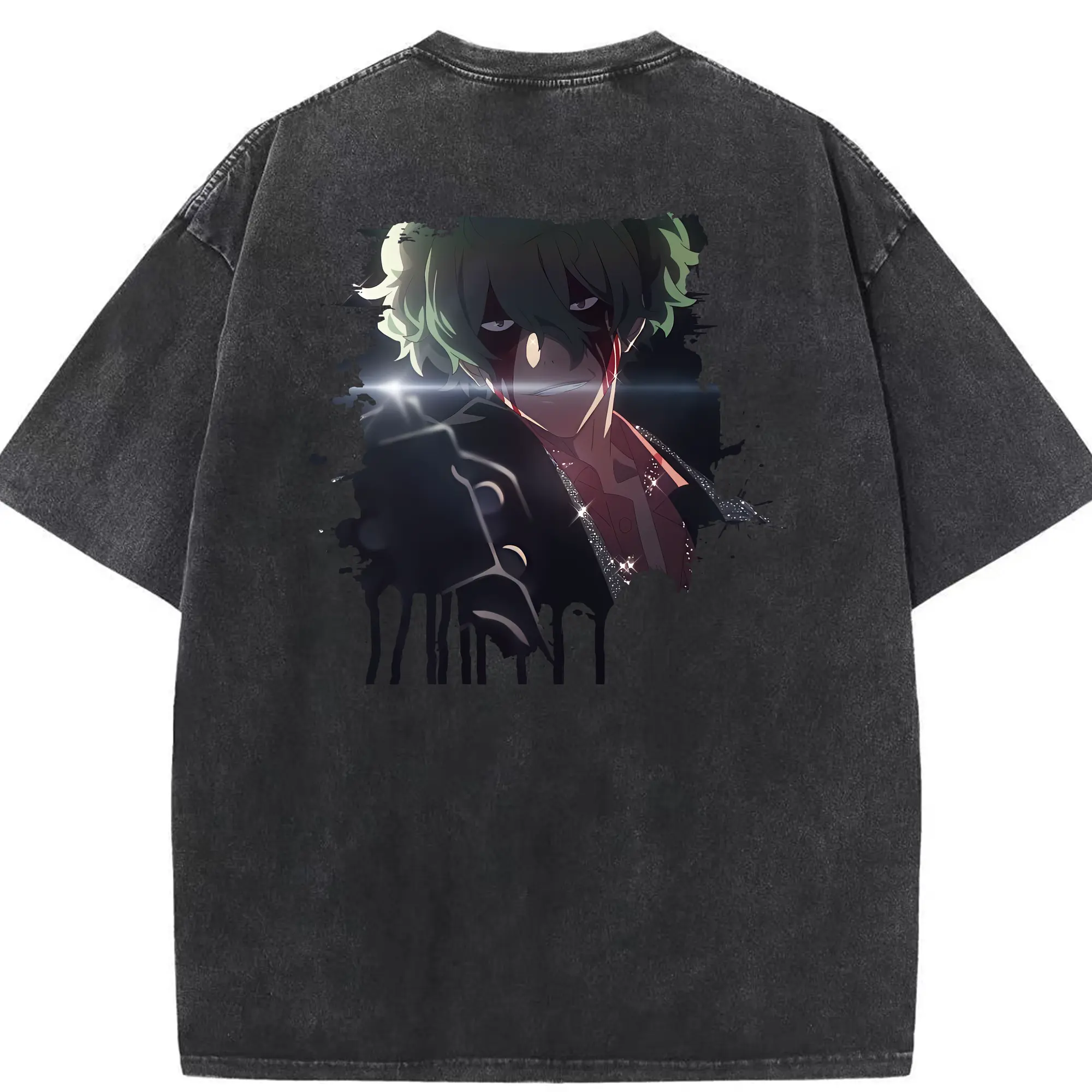 リコリス・リコイル グッズ,真島 - 綿100％ ヴィンテージ風 半袖Tシャツ ・ 背面プリント ・ 柔らか肌触り ・ 通気性 快適 ・ スポーツ カジュアル 外出用