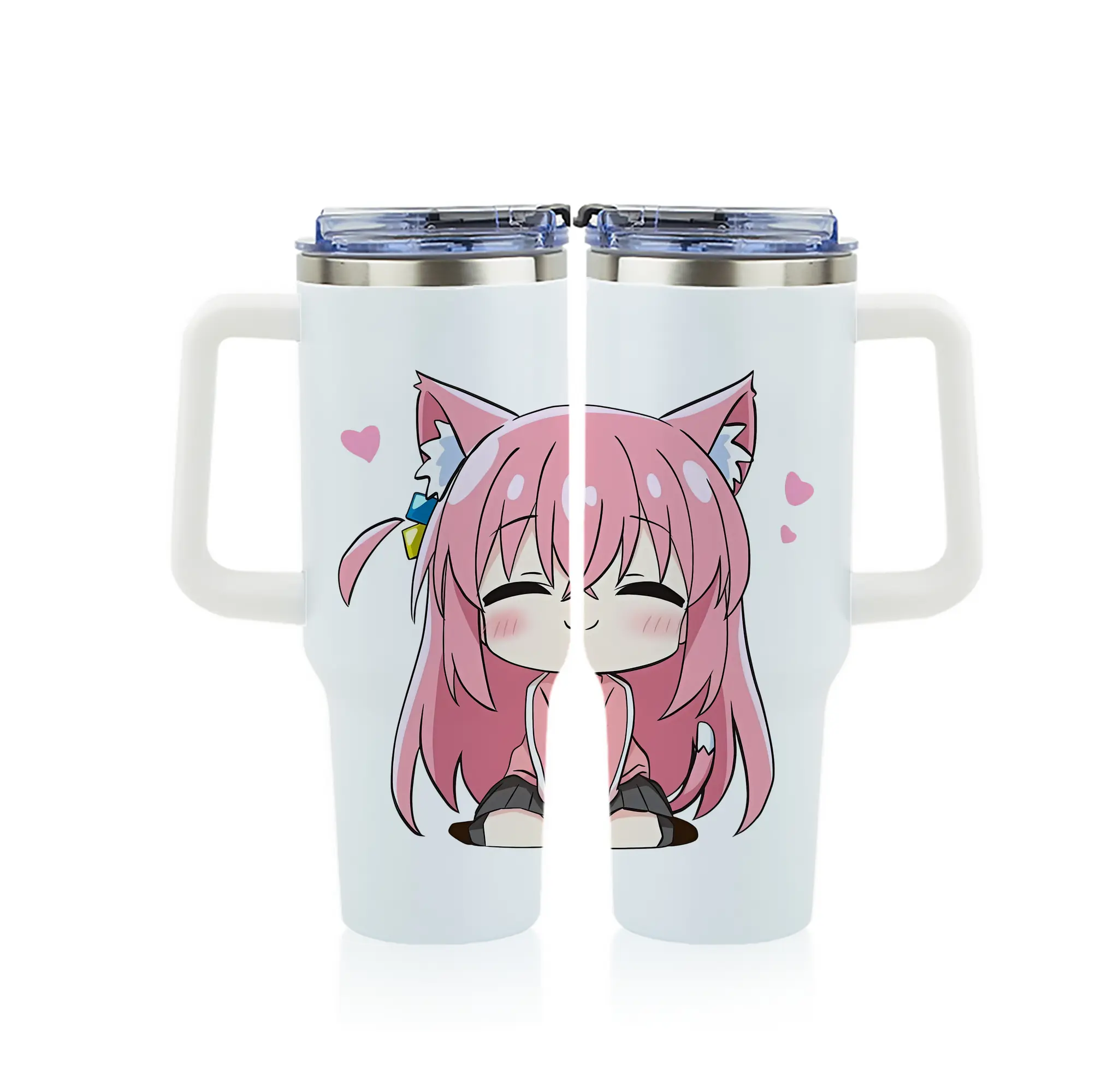 ぼっちざろっく！ グッズ,後藤ひとり - 1200mL フルプリント車用タンブラー ・ 304ステンレス 内側 ・ 201ステンレス 外側 ・ 保温 保冷 ・ 通勤 ドライブ アウトドア用