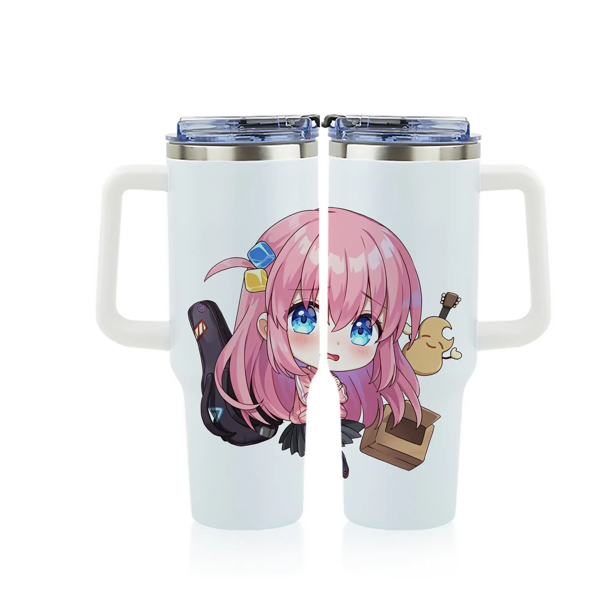 ぼっちざろっく！ グッズ,後藤ひとり - 1200mL フルプリント車用タンブラー ・ 304ステンレス 内側 ・ 201ステンレス 外側 ・ 保温 保冷 ・ 通勤 ドライブ アウトドア用