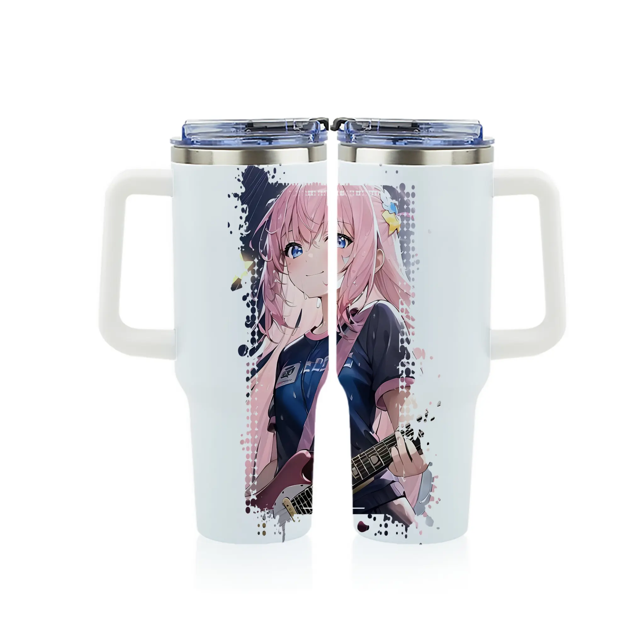 ぼっちざろっく！ グッズ,後藤ひとり - 1200mL フルプリント車用タンブラー ・ 304ステンレス 内側 ・ 201ステンレス 外側 ・ 保温 保冷 ・ 通勤 ドライブ アウトドア用