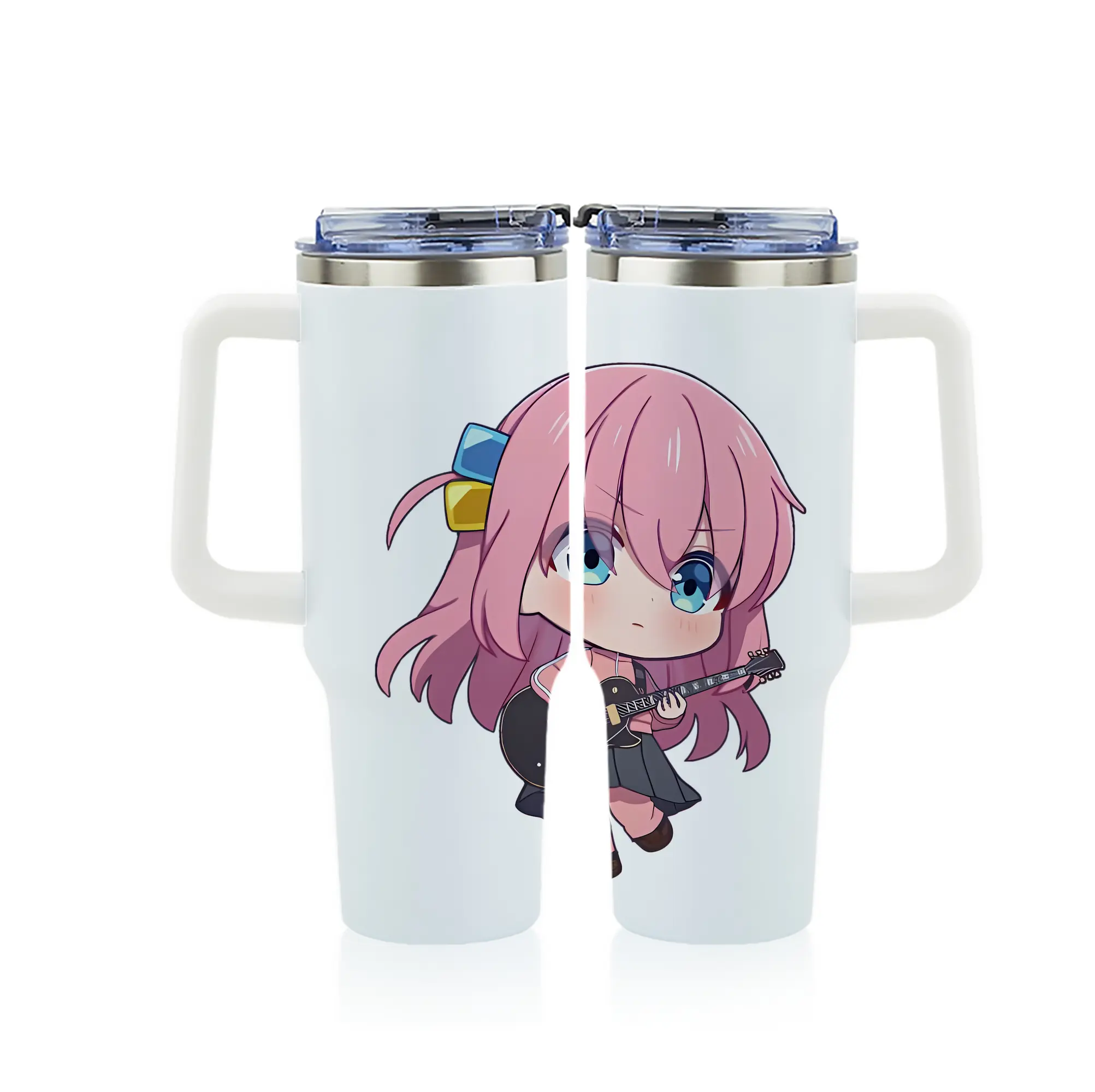 ぼっちざろっく！ グッズ,後藤ひとり - 1200mL フルプリント車用タンブラー ・ 304ステンレス 内側 ・ 201ステンレス 外側 ・ 保温 保冷 ・ 通勤 ドライブ アウトドア用