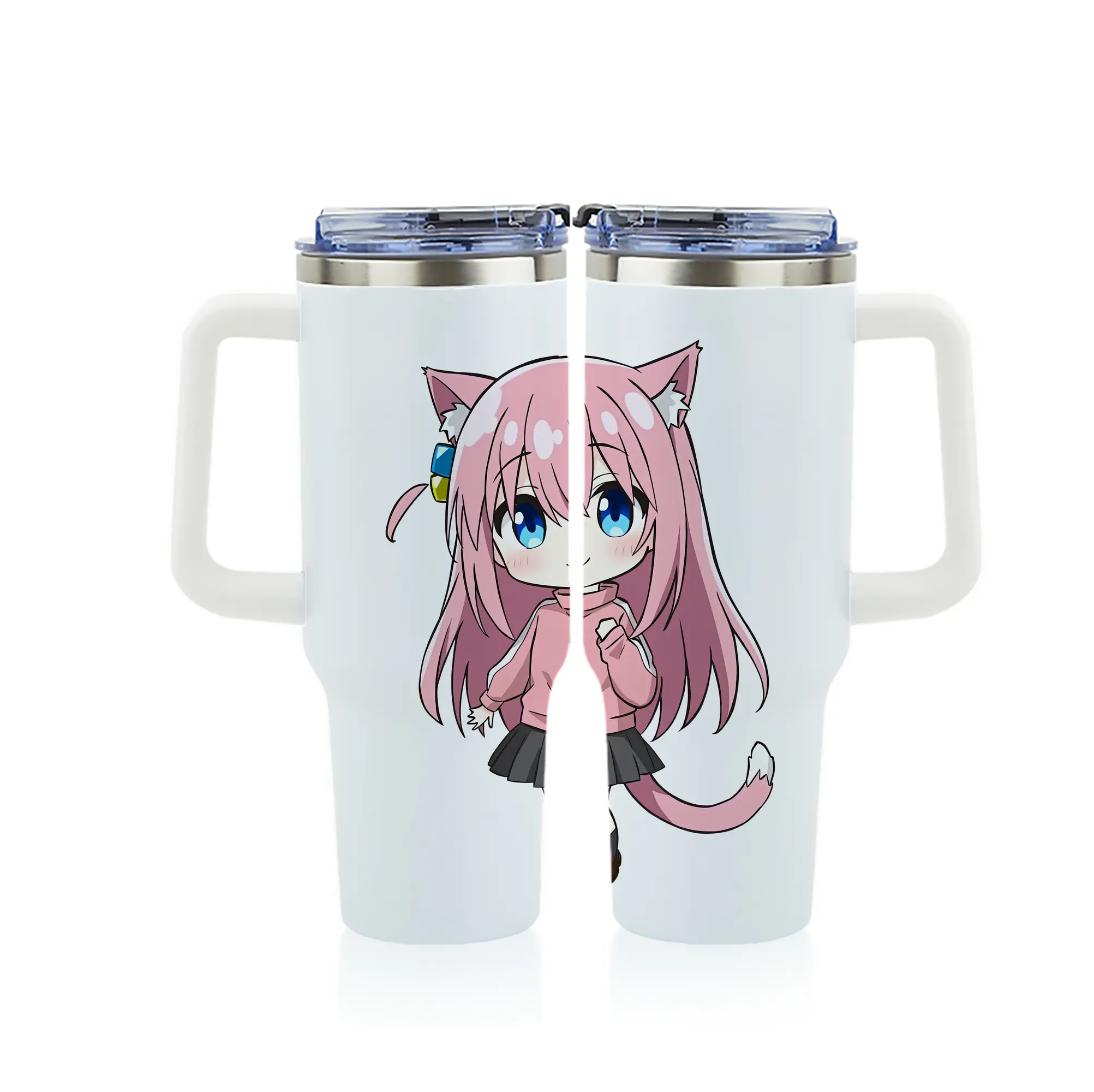 ぼっちざろっく！ グッズ,後藤ひとり - 1200mL フルプリント車用タンブラー ・ 304ステンレス 内側 ・ 201ステンレス 外側 ・ 保温 保冷 ・ 通勤 ドライブ アウトドア用