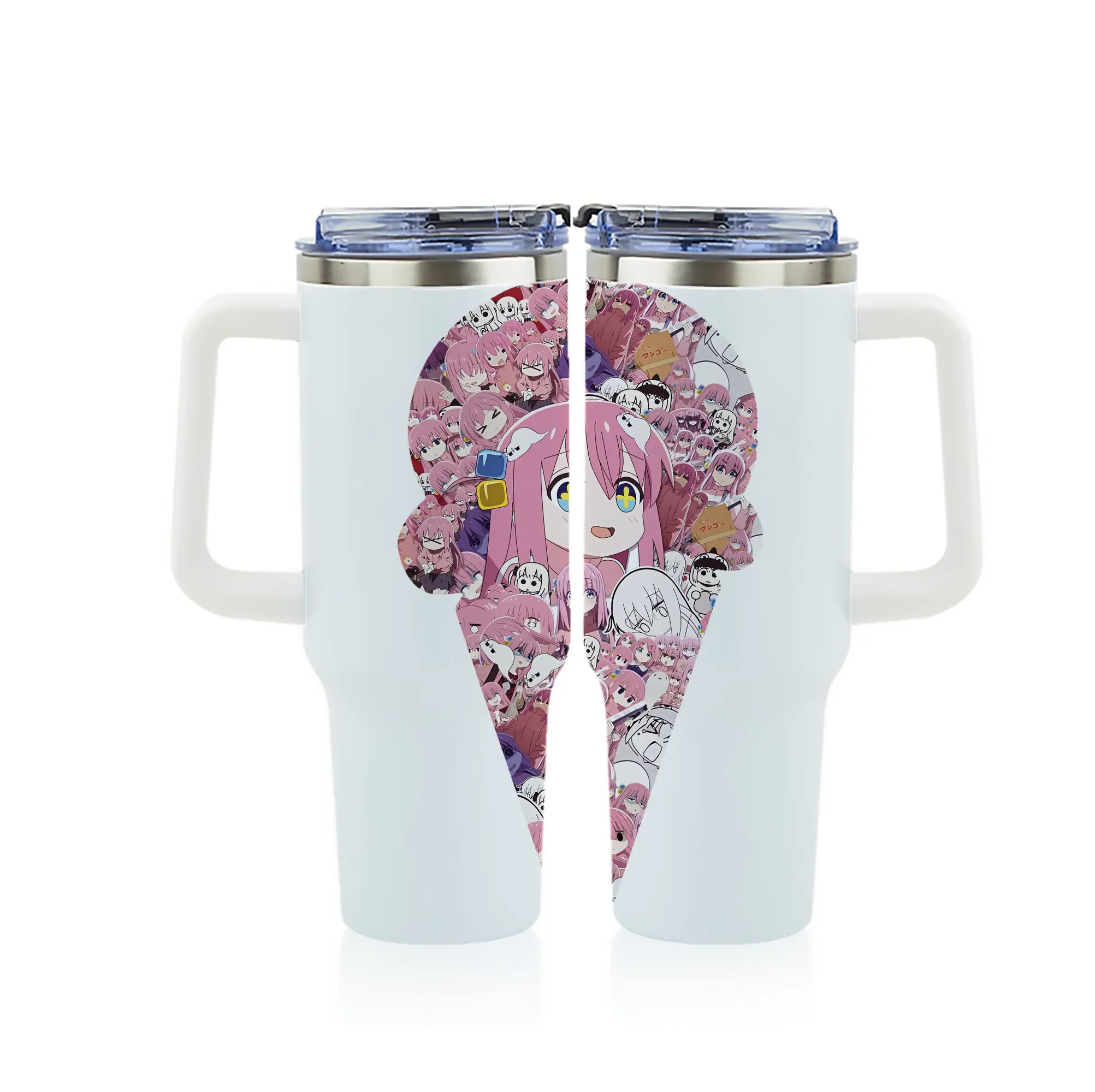 ぼっちざろっく！ グッズ,後藤ひとり - 1200mL フルプリント車用タンブラー ・ 304ステンレス 内側 ・ 201ステンレス 外側 ・ 保温 保冷 ・ 通勤 ドライブ アウトドア用