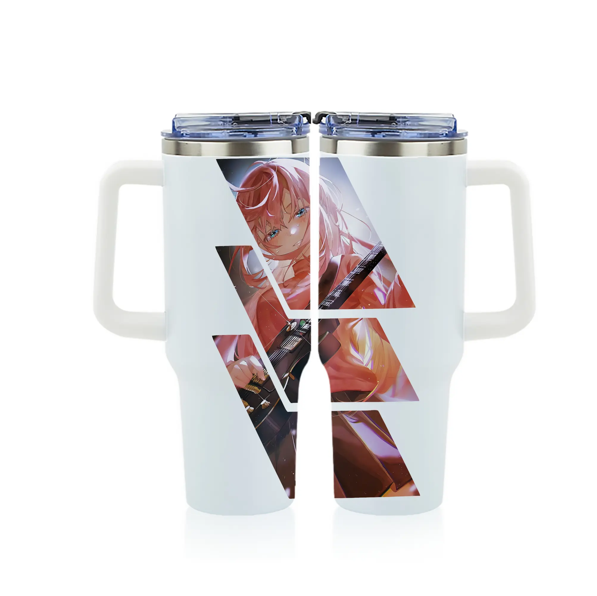 ぼっちざろっく！ グッズ,後藤ひとり - 1200mL フルプリント車用タンブラー ・ 304ステンレス 内側 ・ 201ステンレス 外側 ・ 保温 保冷 ・ 通勤 ドライブ アウトドア用