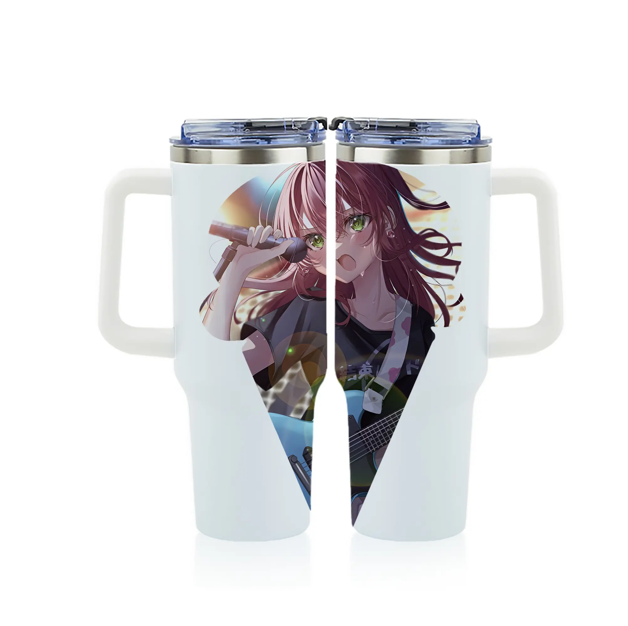 ぼっちざろっく！ グッズ,後藤ひとり - 1200mL フルプリント車用タンブラー ・ 304ステンレス 内側 ・ 201ステンレス 外側 ・ 保温 保冷 ・ 通勤 ドライブ アウトドア用