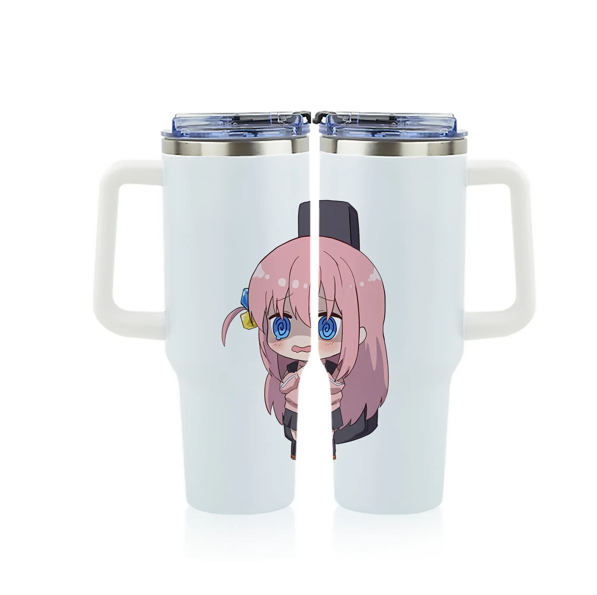 ぼっちざろっく！ グッズ,後藤ひとり - 1200mL フルプリント車用タンブラー ・ 304ステンレス 内側 ・ 201ステンレス 外側 ・ 保温 保冷 ・ 通勤 ドライブ アウトドア用