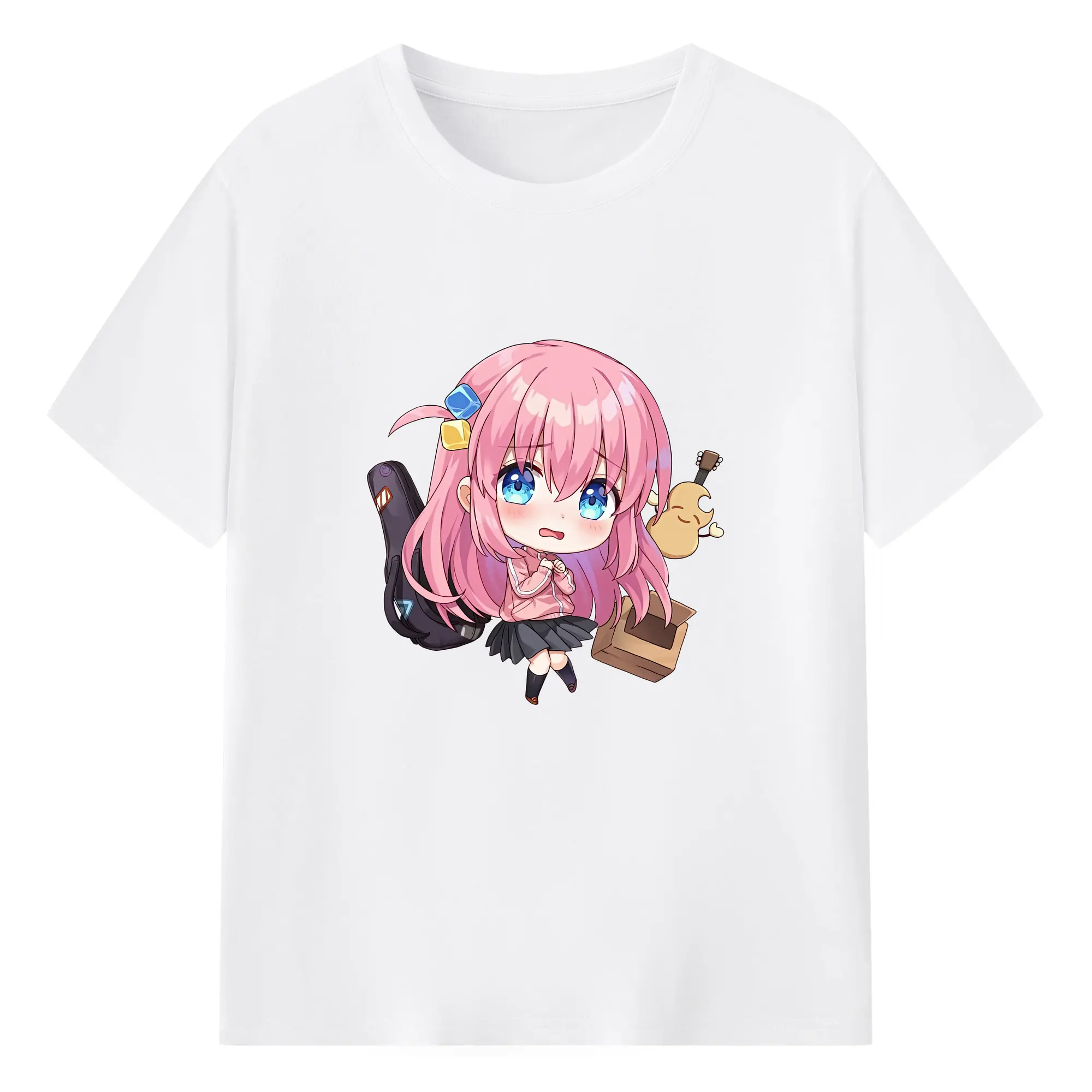 ぼっちざろっく！ グッズ,後藤ひとり - 綿100％ 半袖Tシャツ ・ フロントプリント ・ 快適 通気性 ・ 日常使い 散歩 スポーツ用