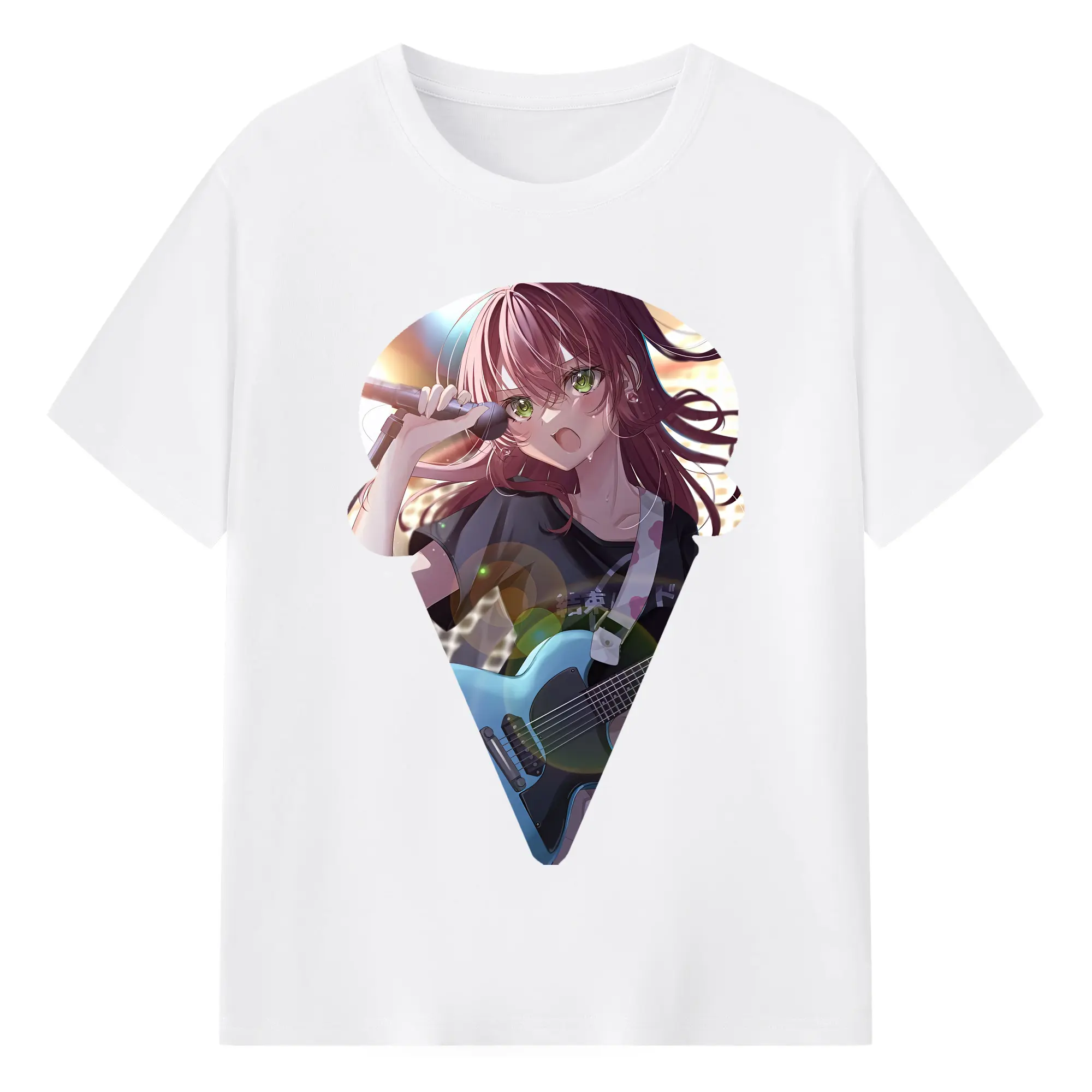 ぼっちざろっく！ グッズ,後藤ひとり - 綿100％ 半袖Tシャツ ・ フロントプリント ・ 快適 通気性 ・ 日常使い 散歩 スポーツ用