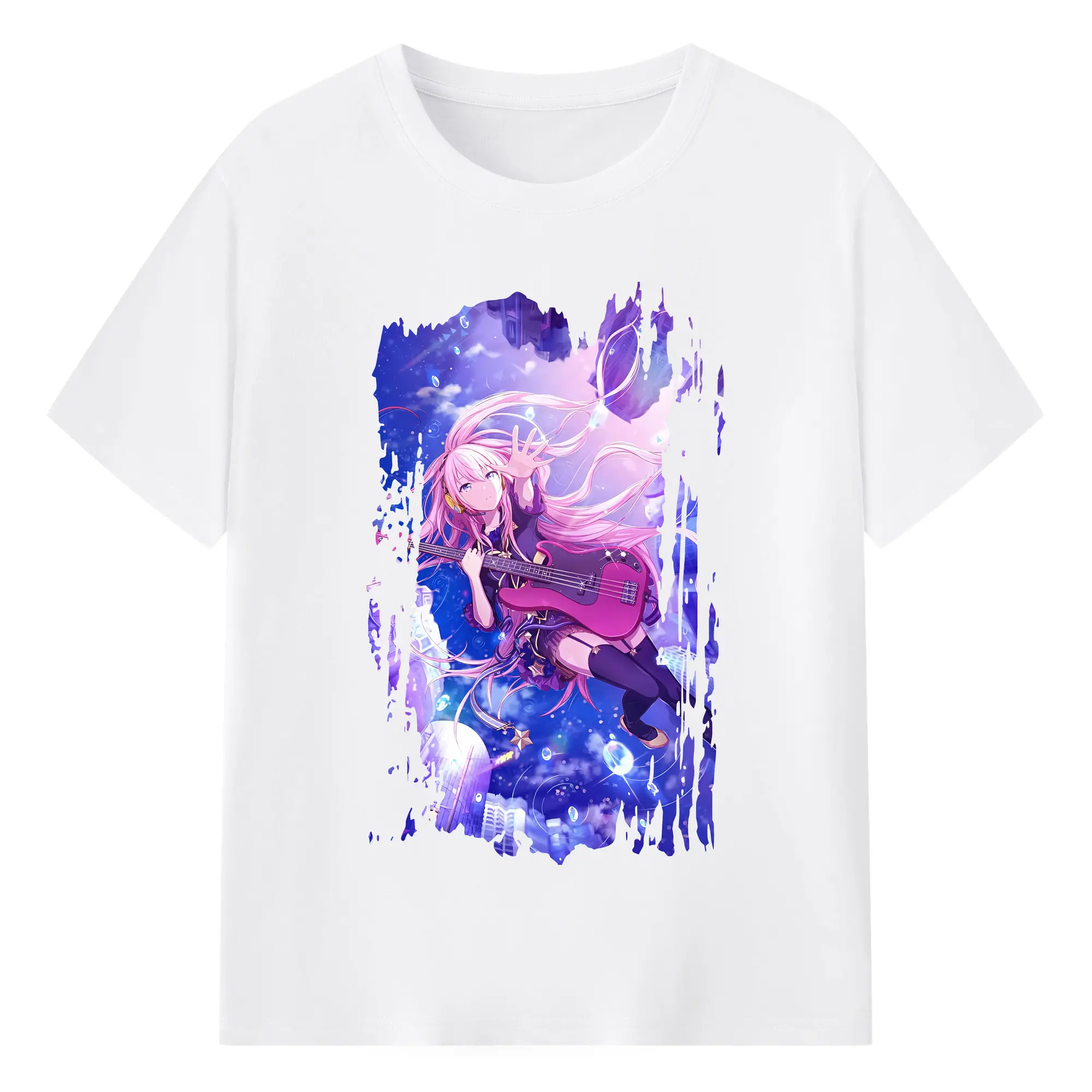 ぼっちざろっく！ グッズ,後藤ひとり - 綿100％ 半袖Tシャツ ・ フロントプリント ・ 快適 通気性 ・ 日常使い 散歩 スポーツ用