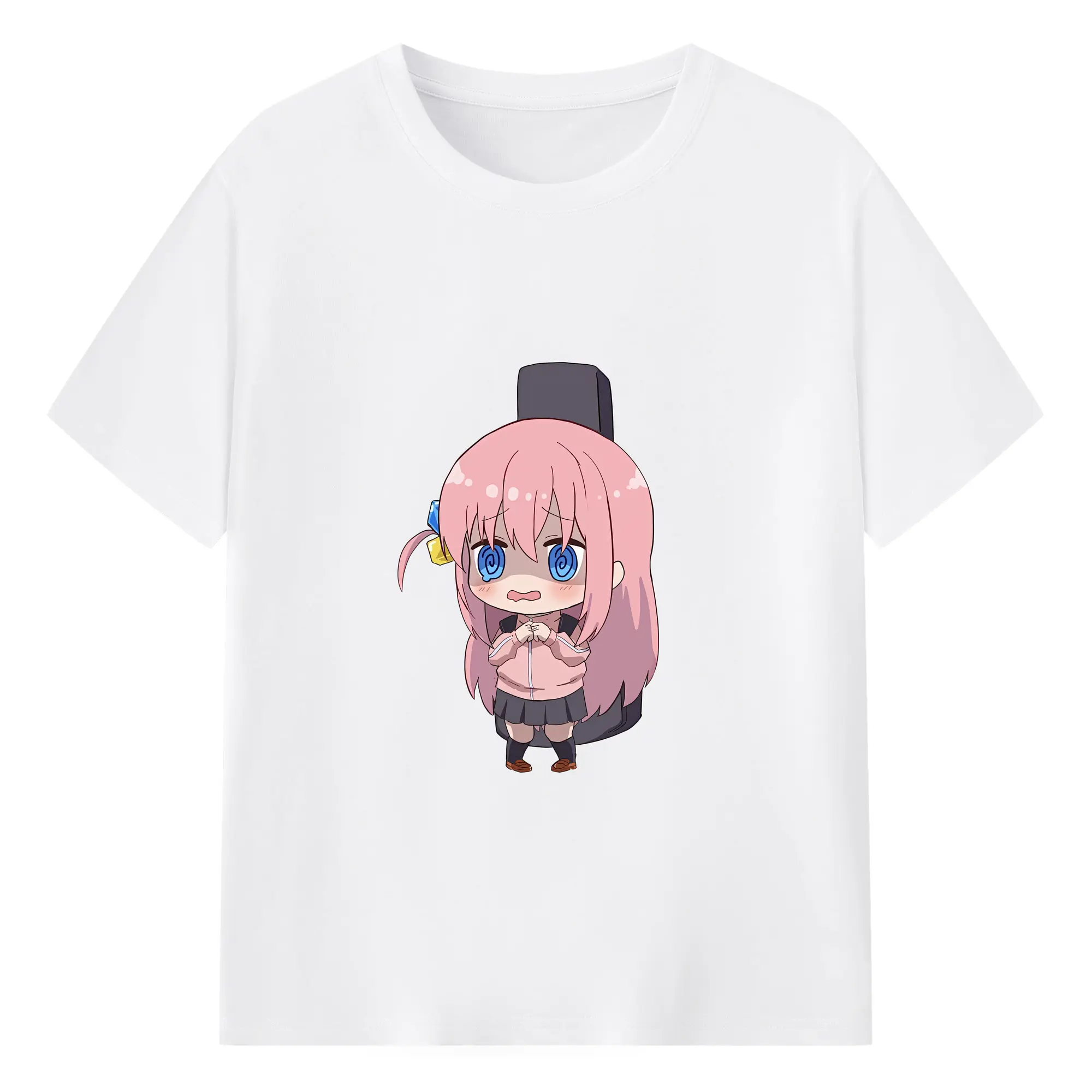 ぼっちざろっく！ グッズ,後藤ひとり - 綿100％ 半袖Tシャツ ・ フロントプリント ・ 快適 通気性 ・ 日常使い 散歩 スポーツ用