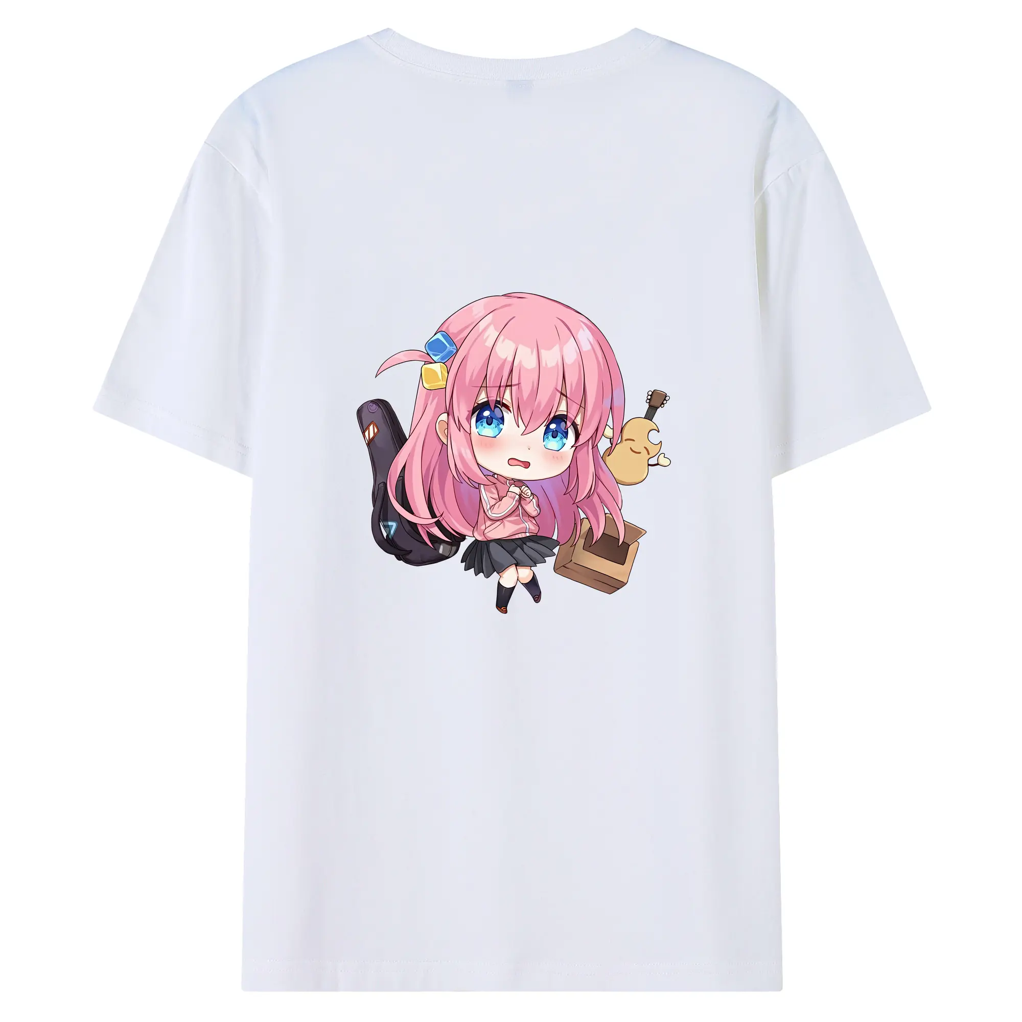 ぼっちざろっく！ グッズ,後藤ひとり - 綿100％ 半袖Tシャツ ・ バックプリント ・ 快適 通気性 ・ 日常使い 散歩 スポーツ用