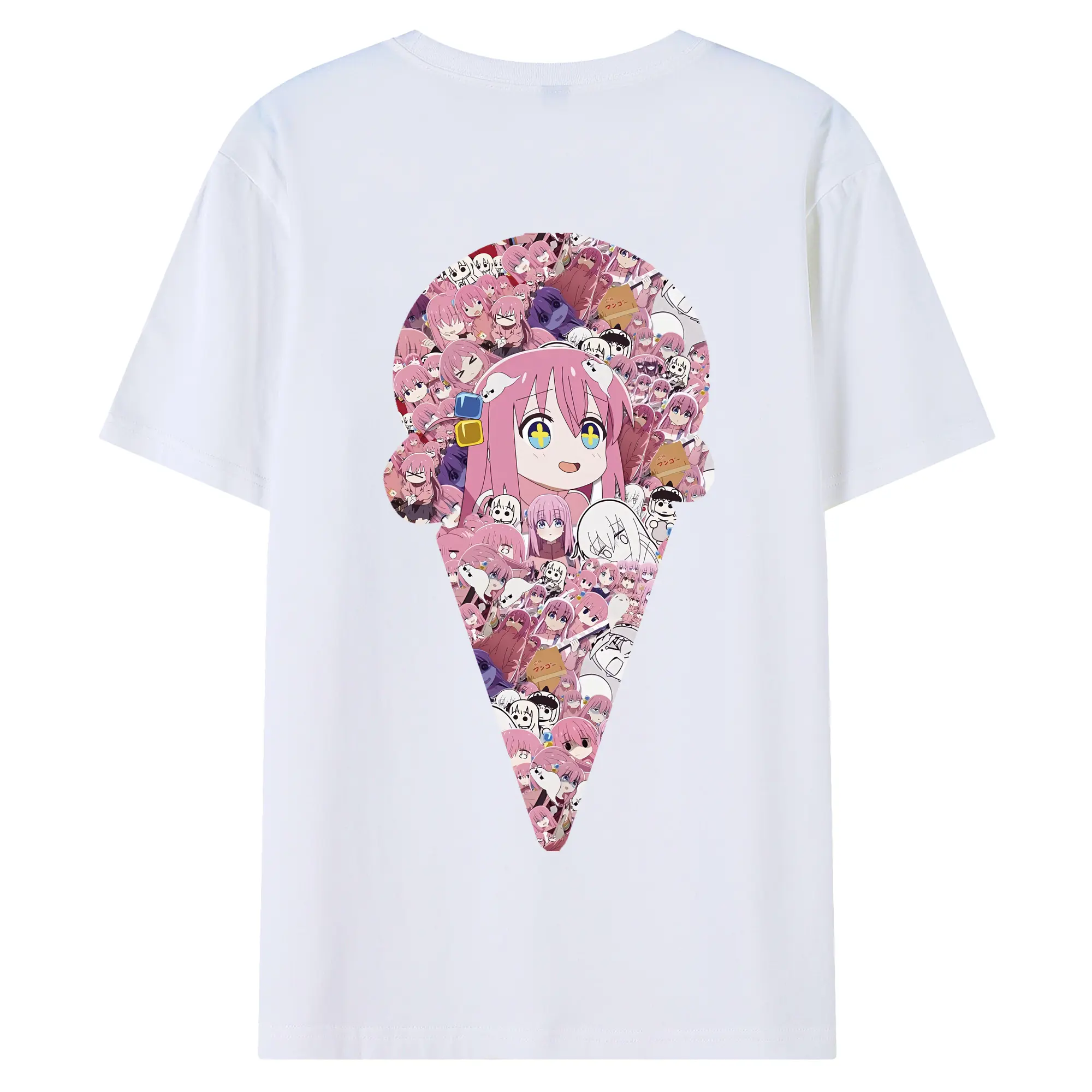 ぼっちざろっく！ グッズ,後藤ひとり - 綿100％ 半袖Tシャツ ・ バックプリント ・ 快適 通気性 ・ 日常使い 散歩 スポーツ用