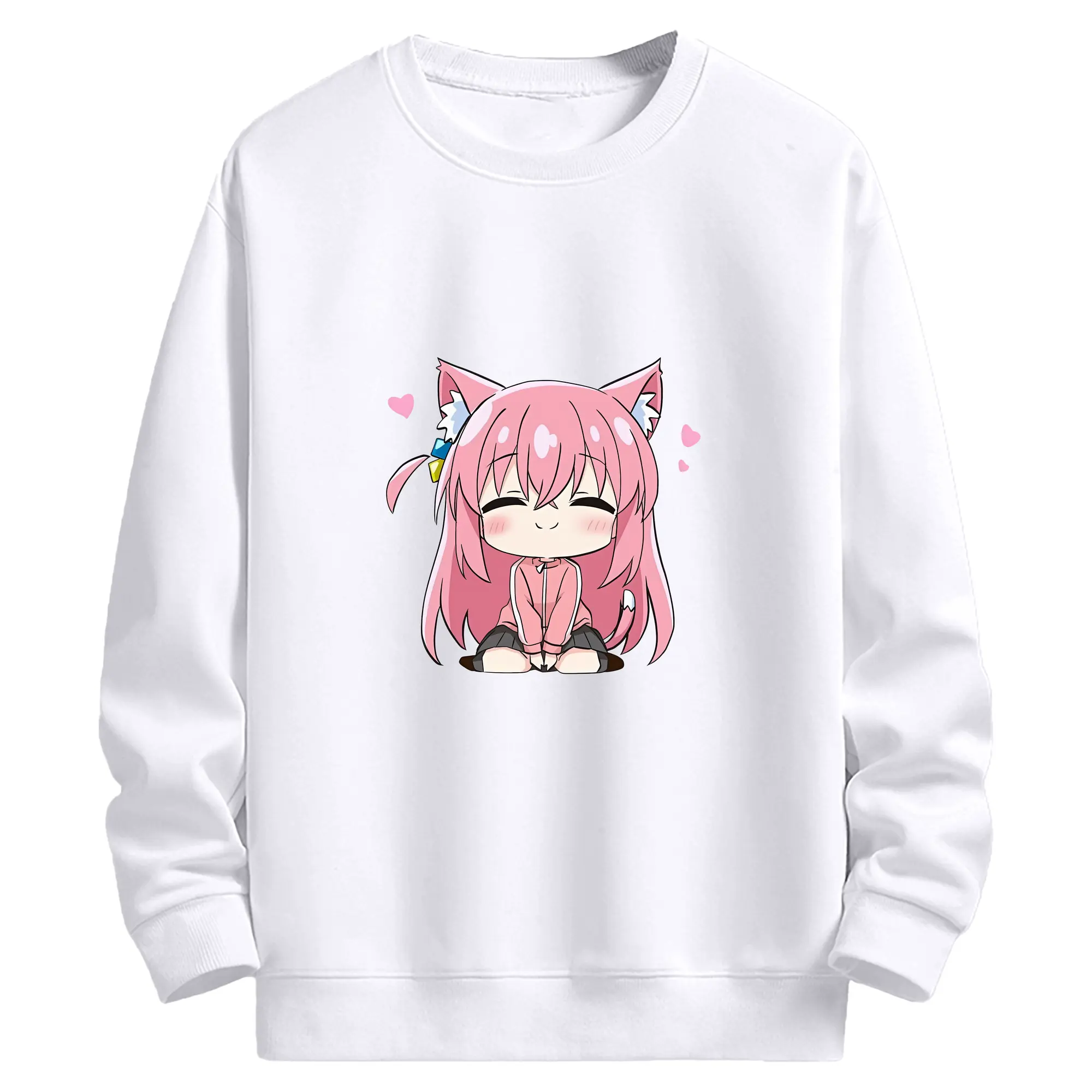 ぼっちざろっく！ グッズ,後藤ひとり - 高品質 クルーネック スウェット ・ コットン59％ ポリエステル41％ ・ ユニセックス 長袖 トレーナー ・ カジュアル デイリー スポーツ 散歩用