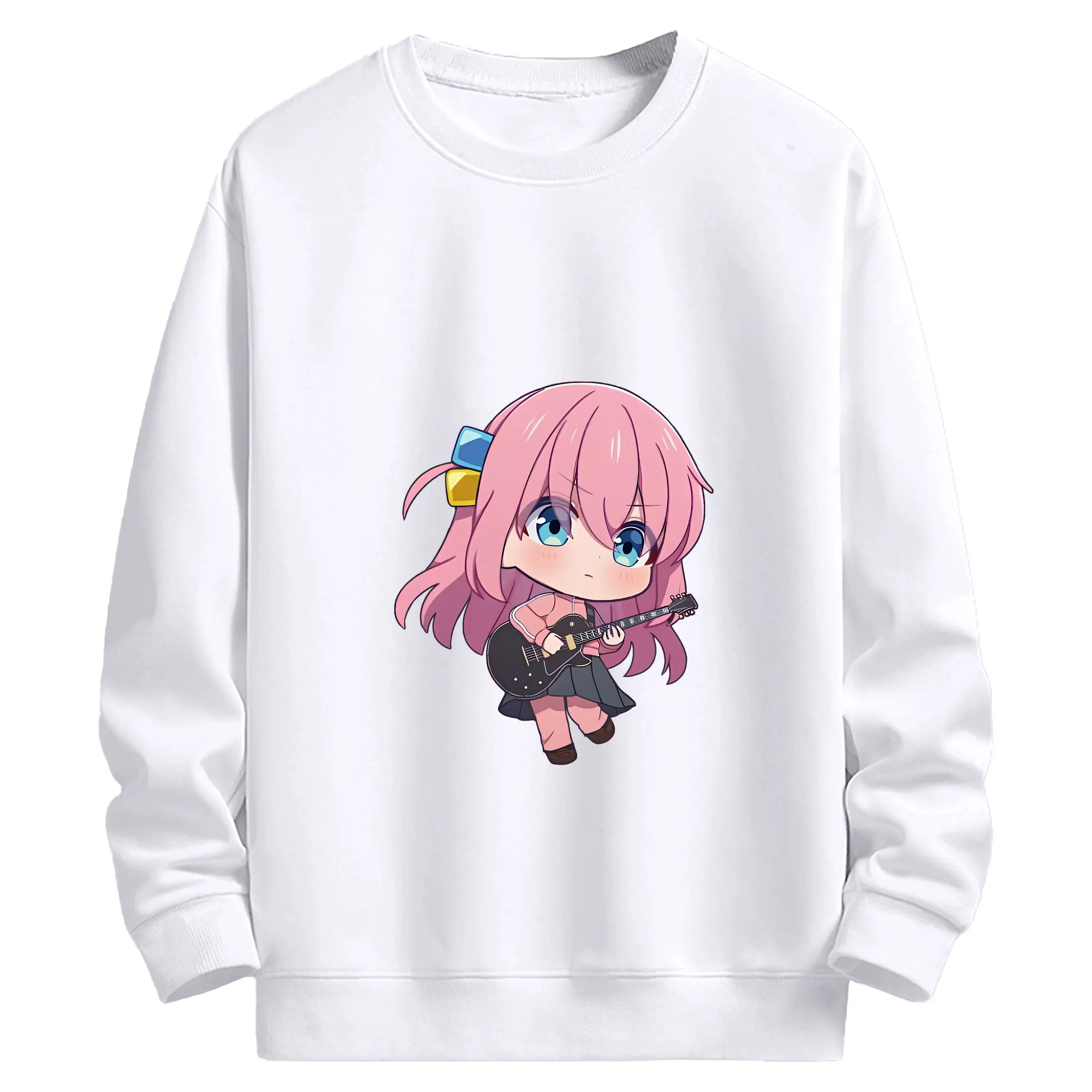 ぼっちざろっく！ グッズ,後藤ひとり - 高品質 クルーネック スウェット ・ コットン59％ ポリエステル41％ ・ ユニセックス 長袖 トレーナー ・ カジュアル デイリー スポーツ 散歩用