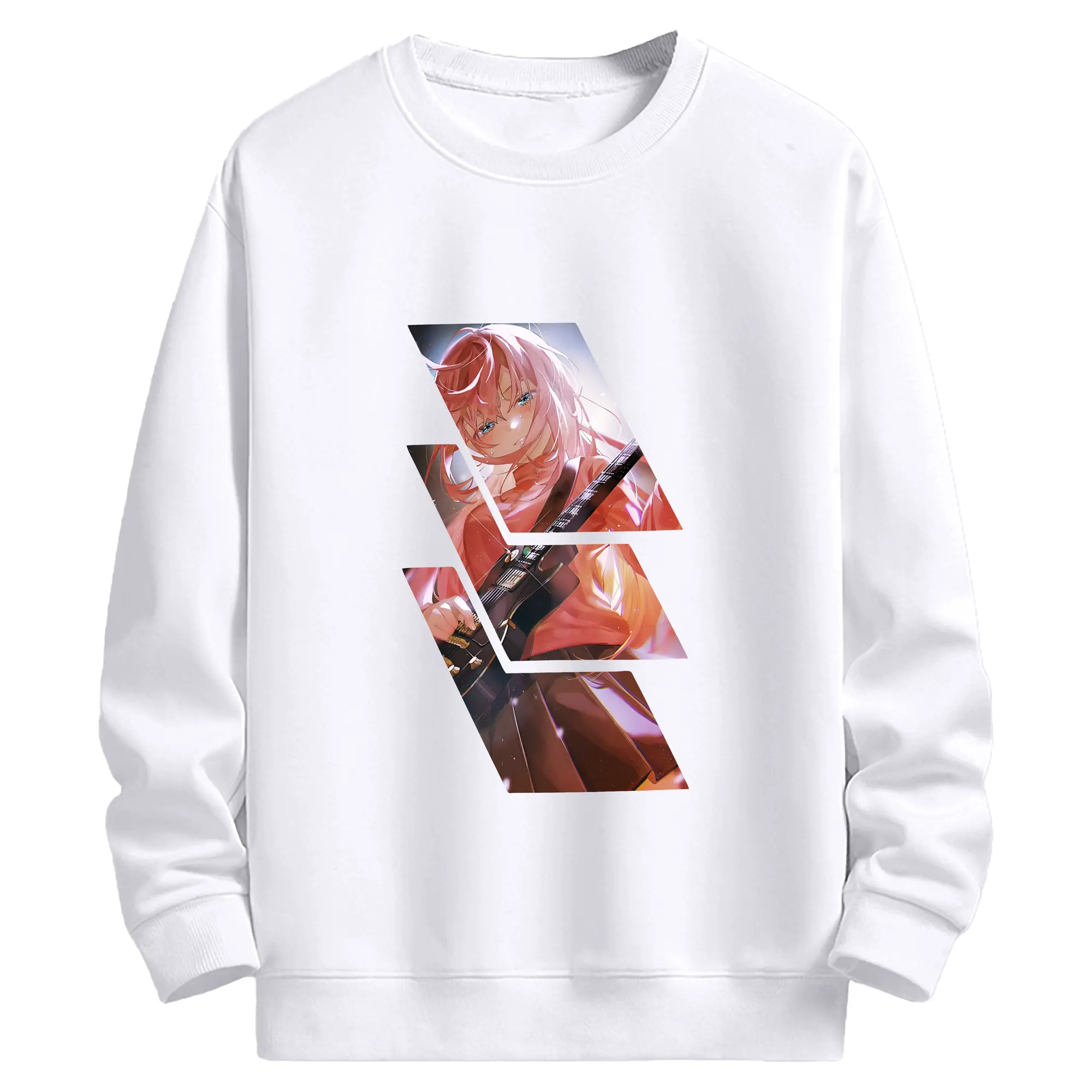 ぼっちざろっく！ グッズ,後藤ひとり - 高品質 クルーネック スウェット ・ コットン59％ ポリエステル41％ ・ ユニセックス 長袖 トレーナー ・ カジュアル デイリー スポーツ 散歩用