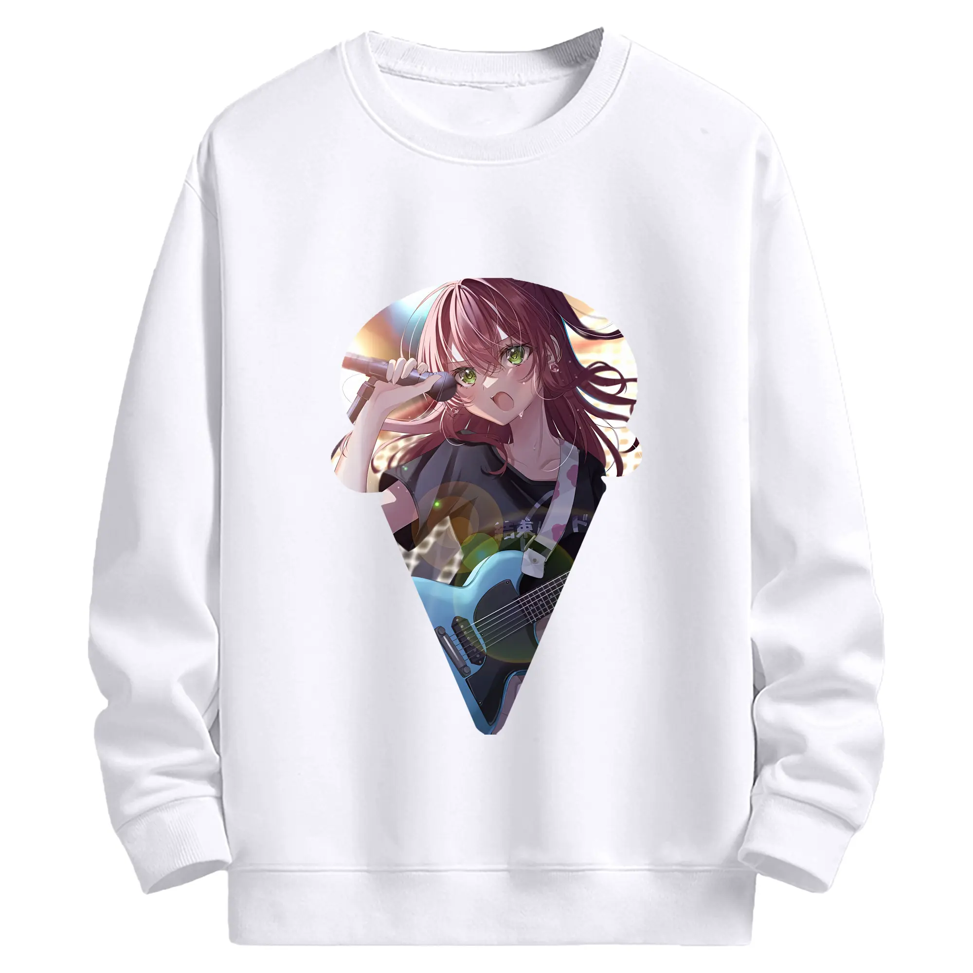 ぼっちざろっく！ グッズ,後藤ひとり - 高品質 クルーネック スウェット ・ コットン59％ ポリエステル41％ ・ ユニセックス 長袖 トレーナー ・ カジュアル デイリー スポーツ 散歩用