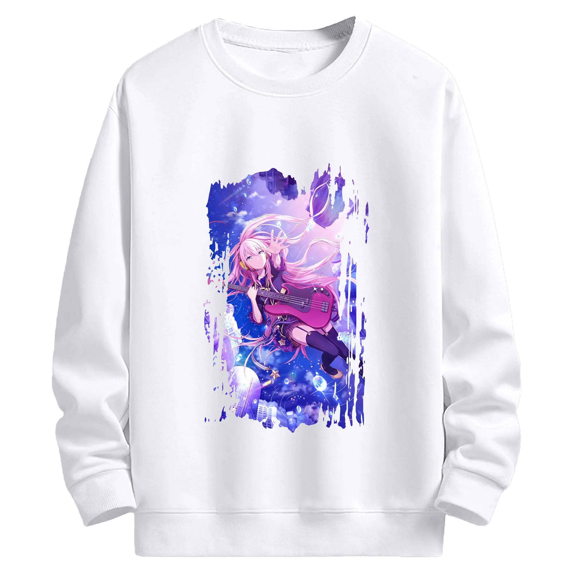 ぼっちざろっく！ グッズ,後藤ひとり - 高品質 クルーネック スウェット ・ コットン59％ ポリエステル41％ ・ ユニセックス 長袖 トレーナー ・ カジュアル デイリー スポーツ 散歩用