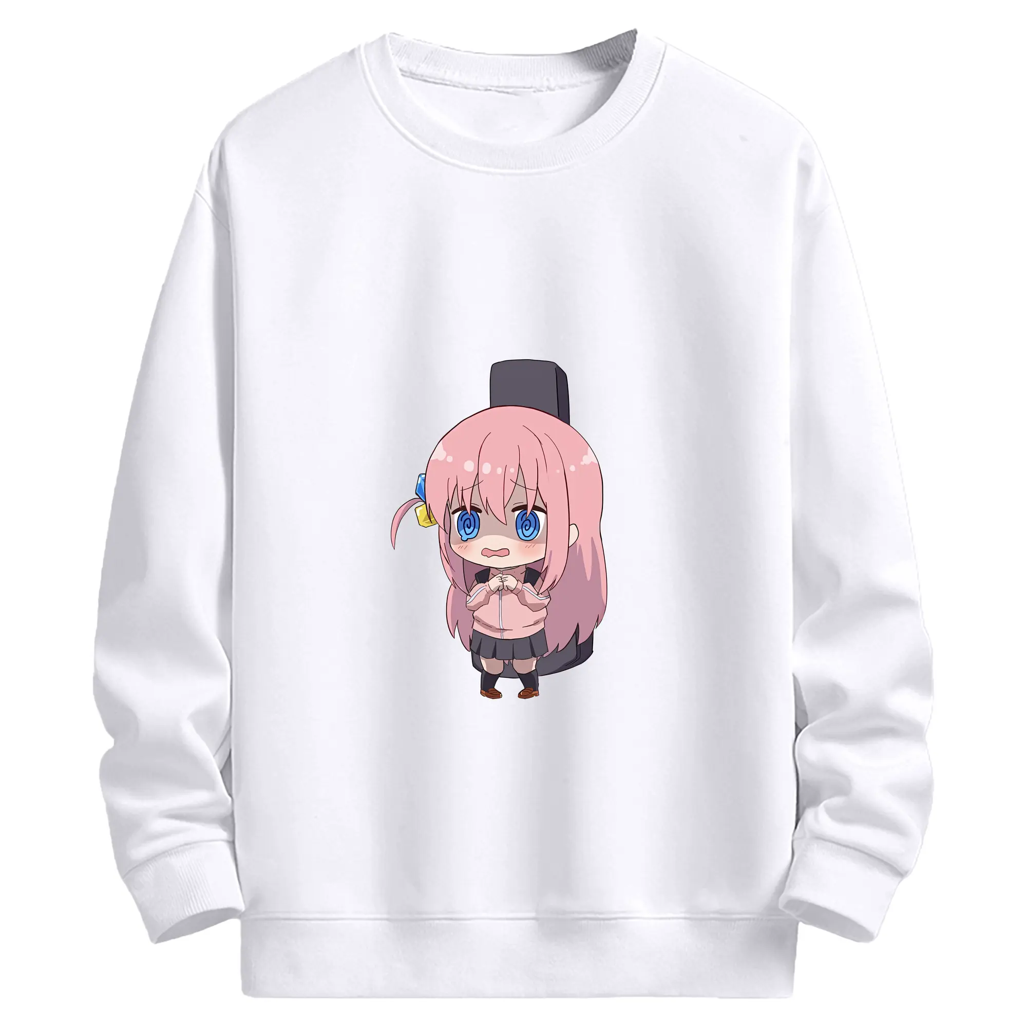 ぼっちざろっく！ グッズ,後藤ひとり - 高品質 クルーネック スウェット ・ コットン59％ ポリエステル41％ ・ ユニセックス 長袖 トレーナー ・ カジュアル デイリー スポーツ 散歩用