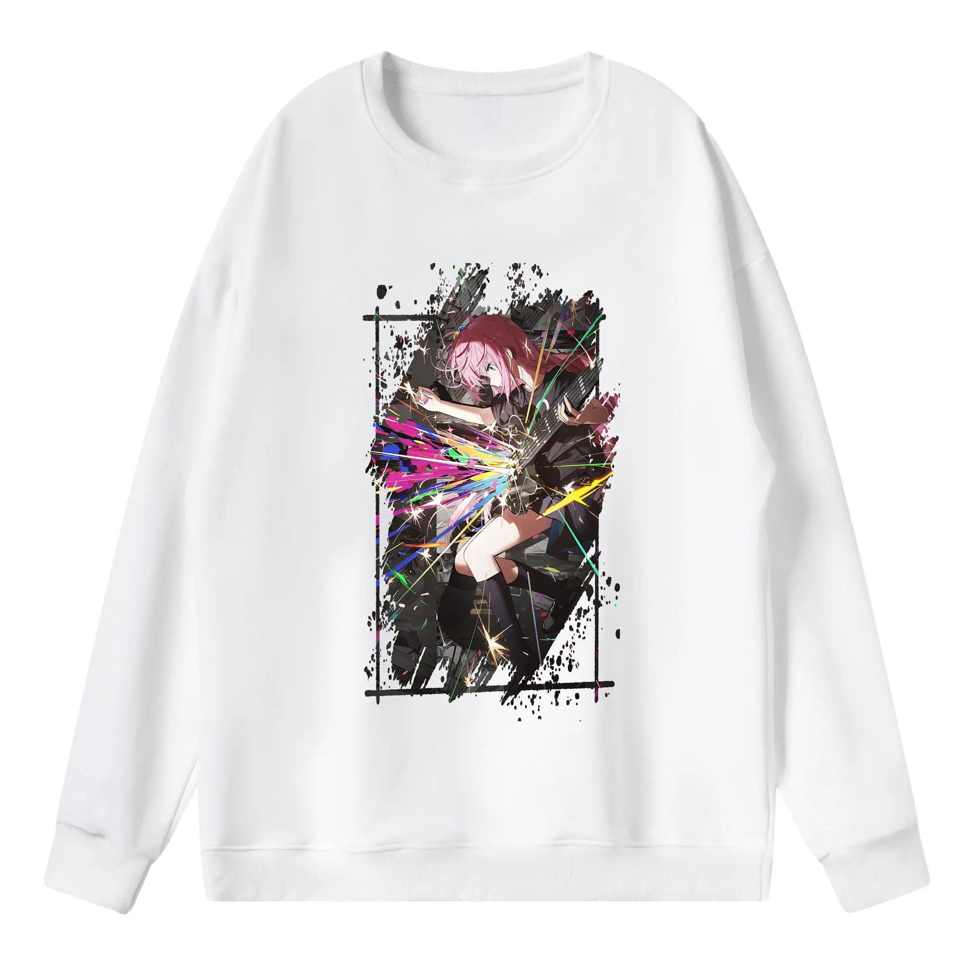 ぼっちざろっく！ グッズ,後藤ひとり - 薄手 クルーネック スウェット 裏毛260g · ポリエステル 春秋向け カジュアル 男女兼用 · トレーナー デイリー スポーツ 散歩に最適