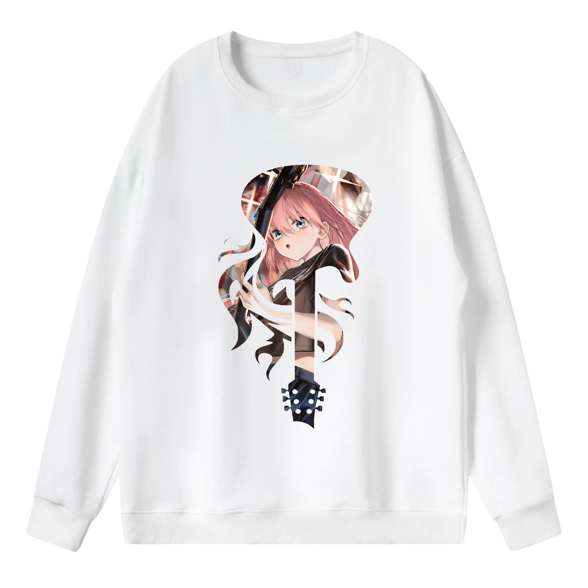 ぼっちざろっく！ グッズ,後藤ひとり - 薄手 クルーネック スウェット 裏毛260g · ポリエステル 春秋向け カジュアル 男女兼用 · トレーナー デイリー スポーツ 散歩に最適