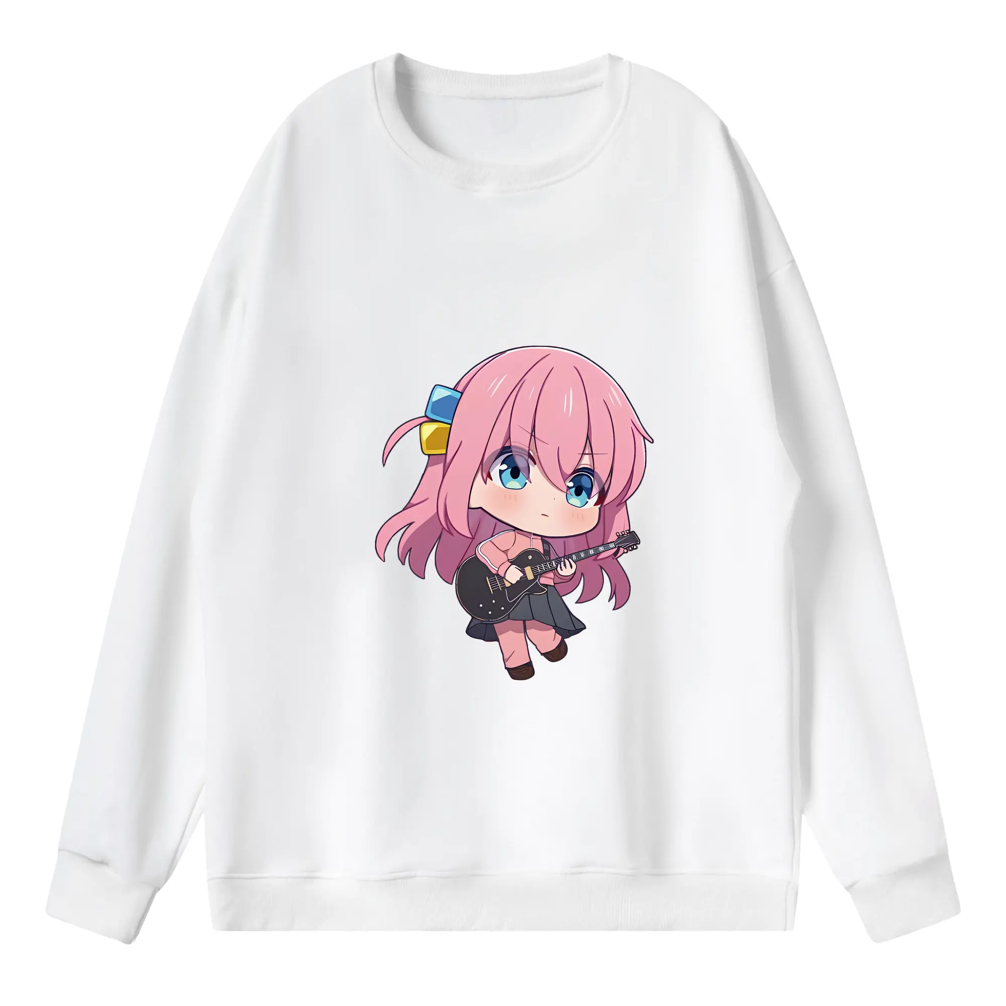 ぼっちざろっく！ グッズ,後藤ひとり - 薄手 クルーネック スウェット 裏毛260g · ポリエステル 春秋向け カジュアル 男女兼用 · トレーナー デイリー スポーツ 散歩に最適