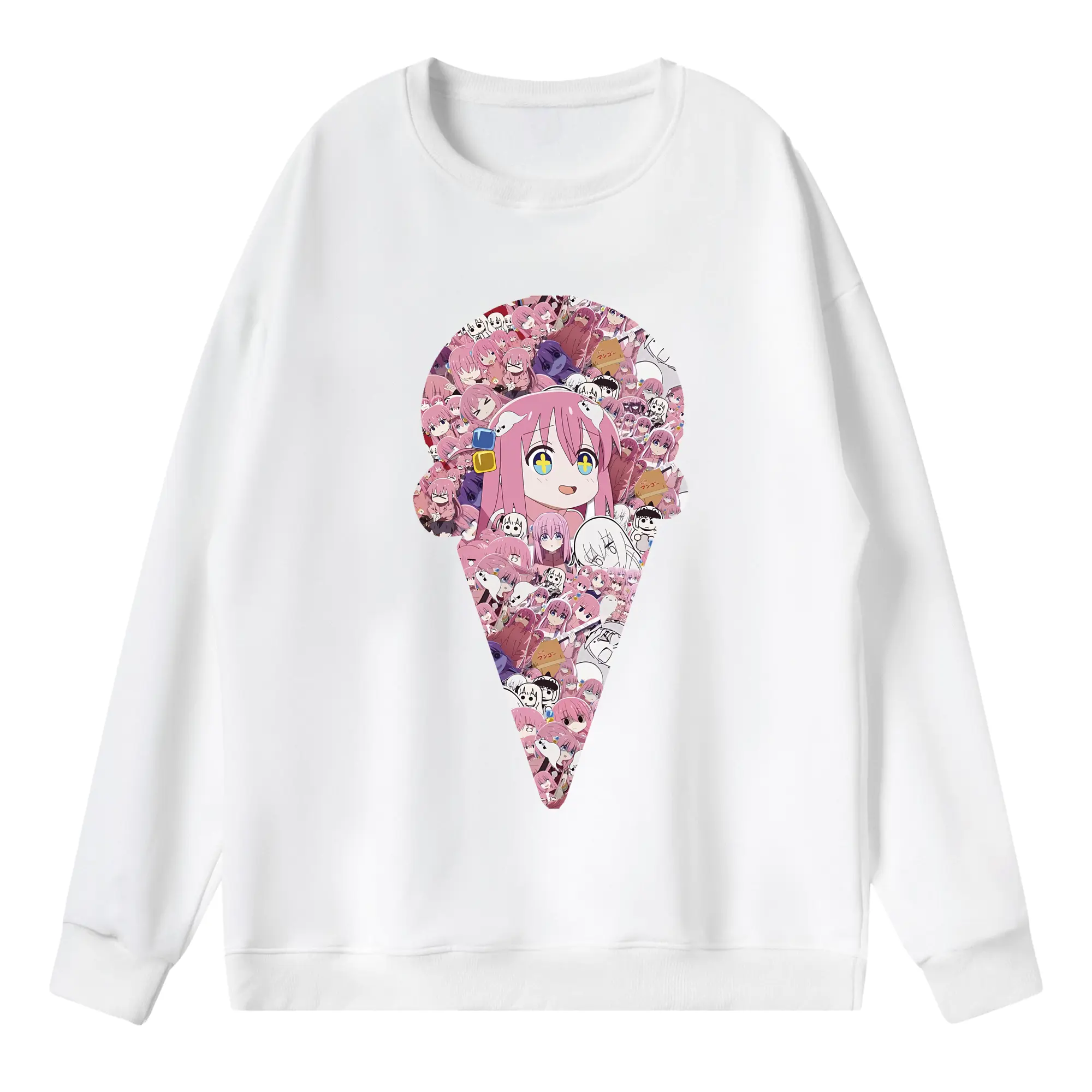 ぼっちざろっく！ グッズ,後藤ひとり - 薄手 クルーネック スウェット 裏毛260g · ポリエステル 春秋向け カジュアル 男女兼用 · トレーナー デイリー スポーツ 散歩に最適