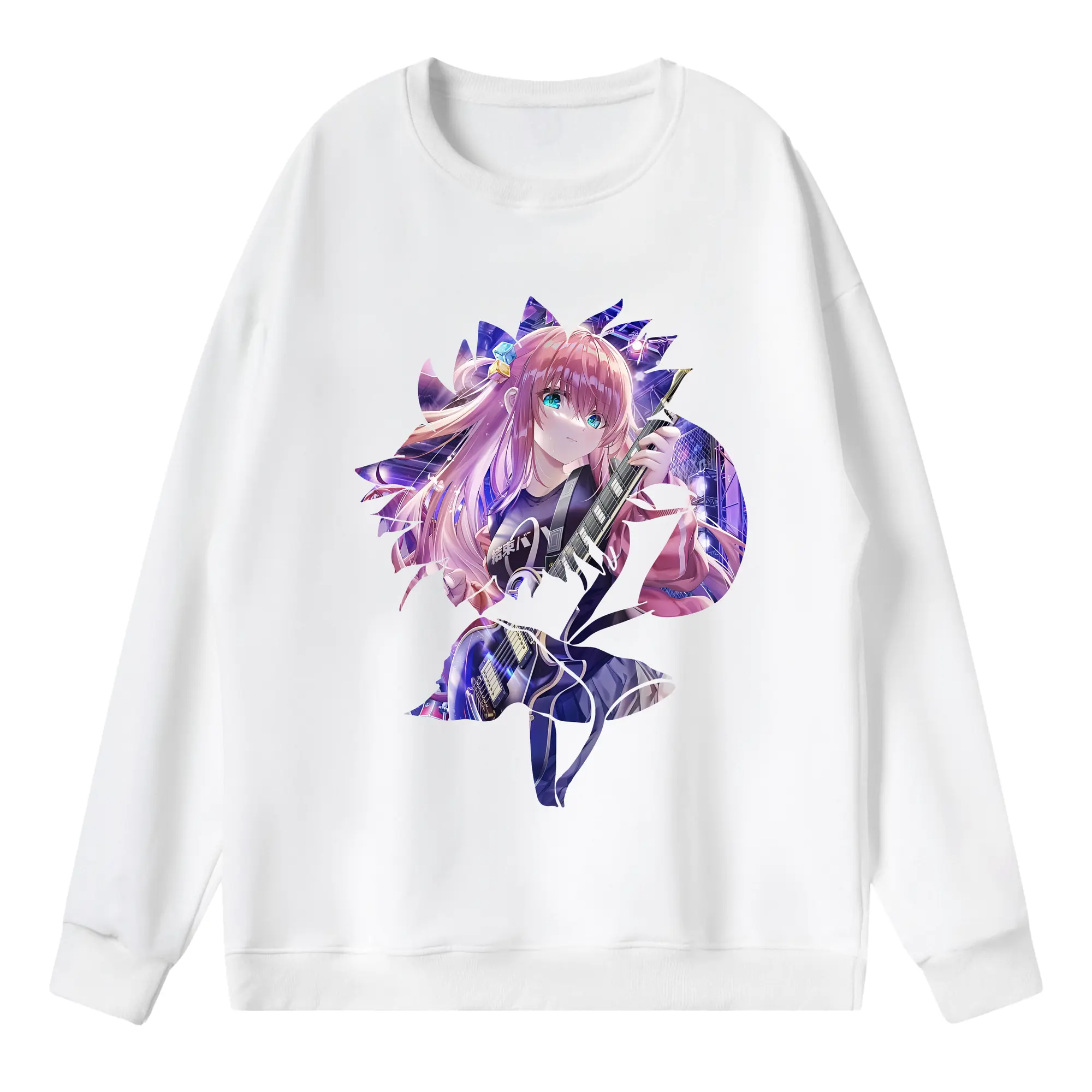 ぼっちざろっく！ グッズ,後藤ひとり - 薄手 クルーネック スウェット 裏毛260g · ポリエステル 春秋向け カジュアル 男女兼用 · トレーナー デイリー スポーツ 散歩に最適