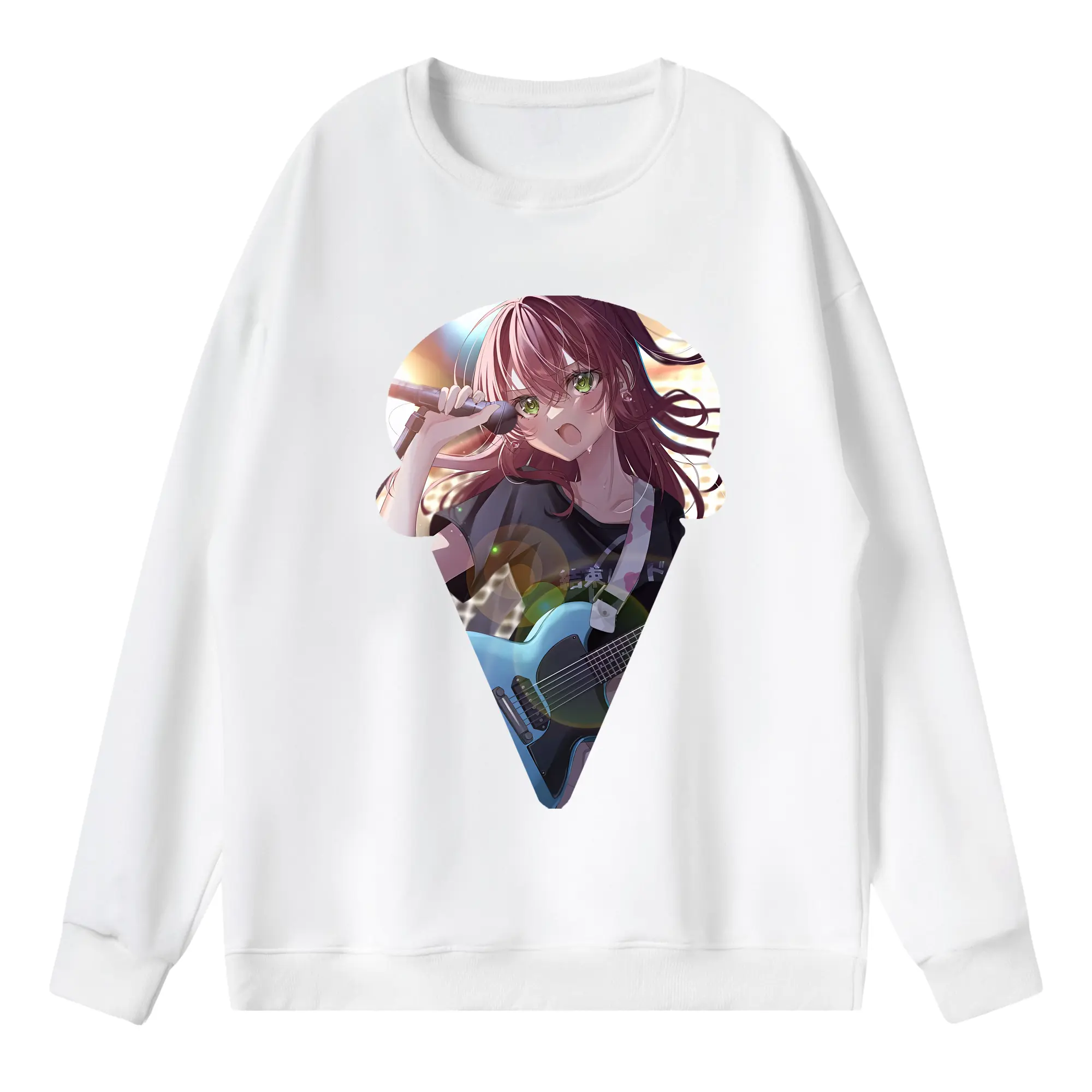 ぼっちざろっく！ グッズ,後藤ひとり - 薄手 クルーネック スウェット 裏毛260g · ポリエステル 春秋向け カジュアル 男女兼用 · トレーナー デイリー スポーツ 散歩に最適