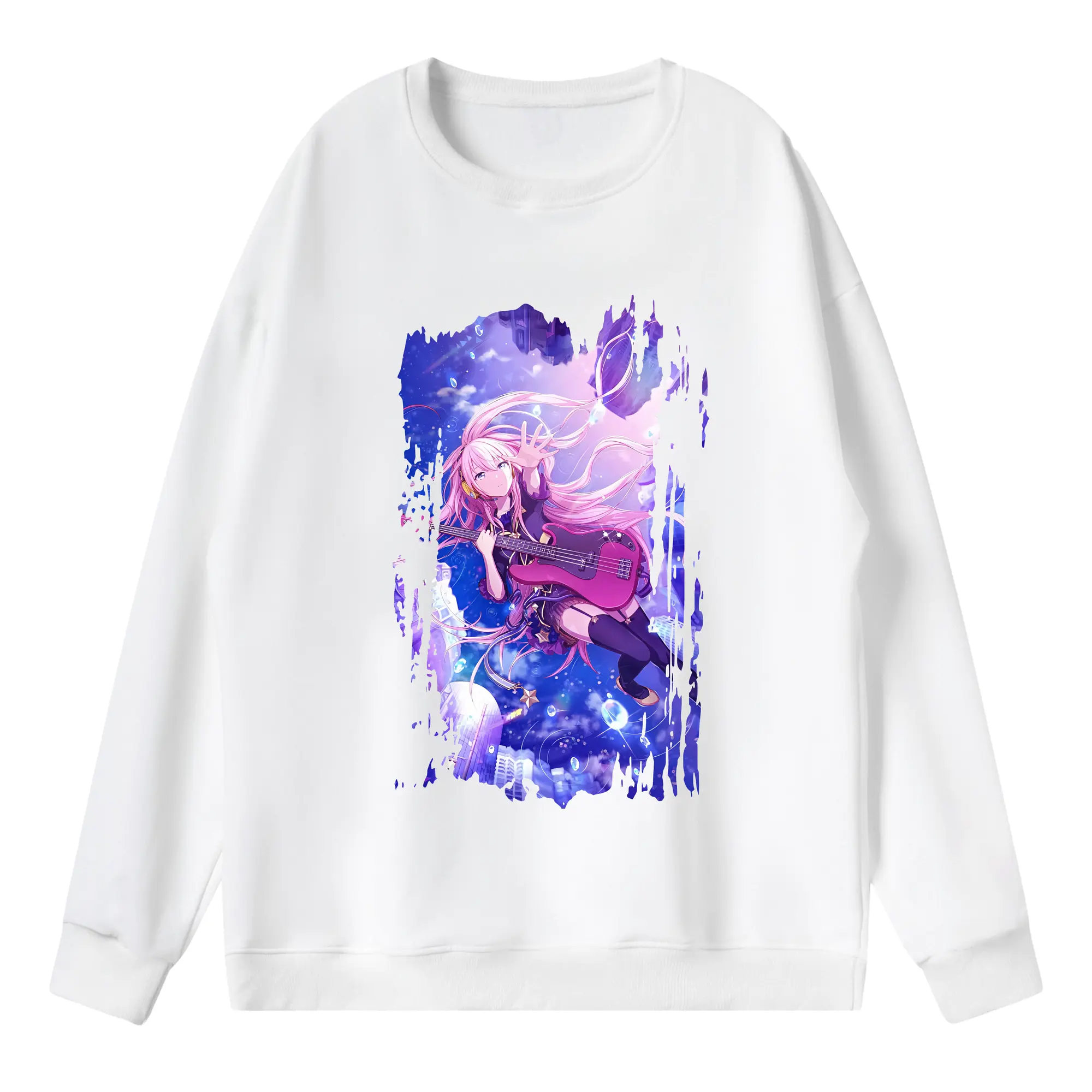 ぼっちざろっく！ グッズ,後藤ひとり - 薄手 クルーネック スウェット 裏毛260g · ポリエステル 春秋向け カジュアル 男女兼用 · トレーナー デイリー スポーツ 散歩に最適