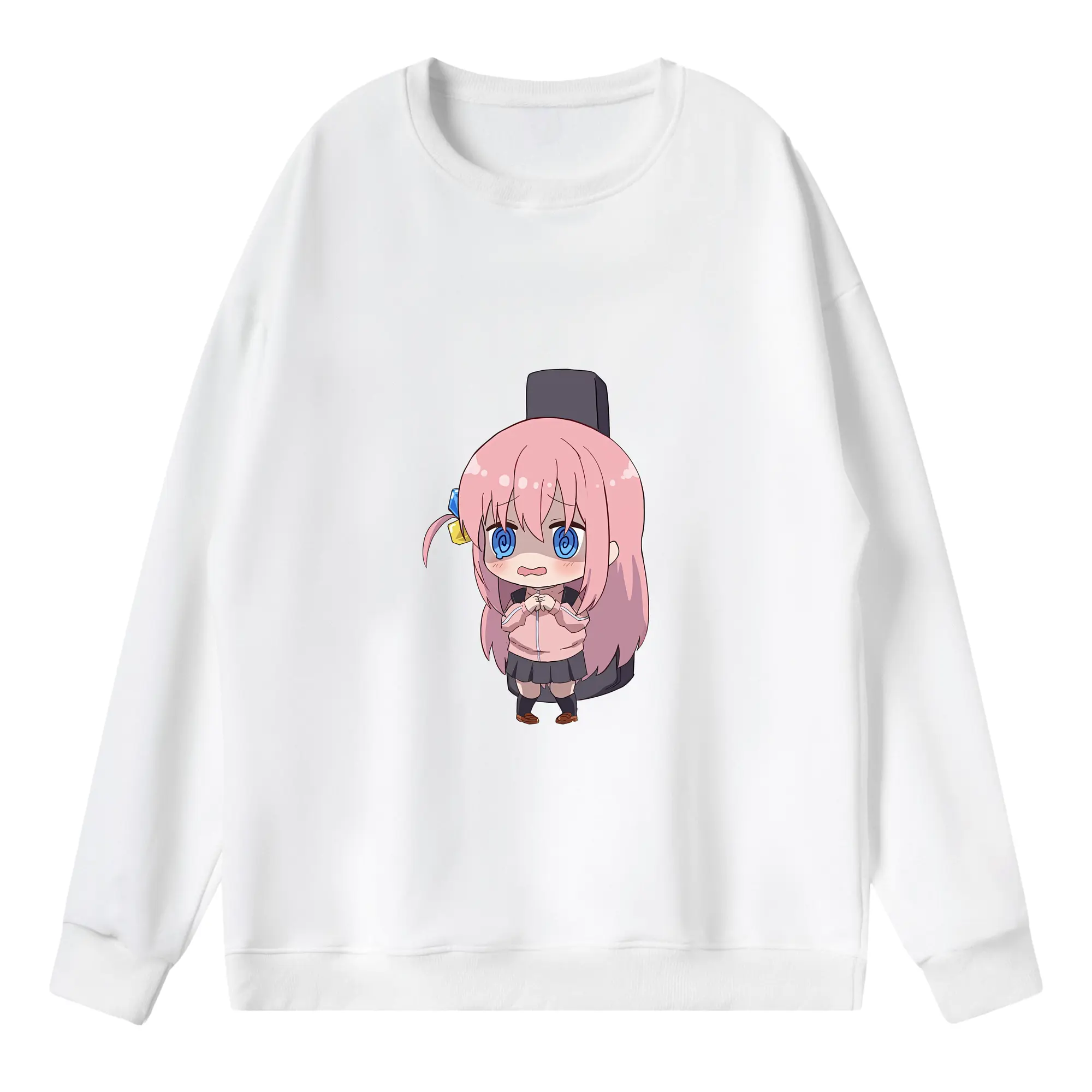 ぼっちざろっく！ グッズ,後藤ひとり - 薄手 クルーネック スウェット 裏毛260g · ポリエステル 春秋向け カジュアル 男女兼用 · トレーナー デイリー スポーツ 散歩に最適