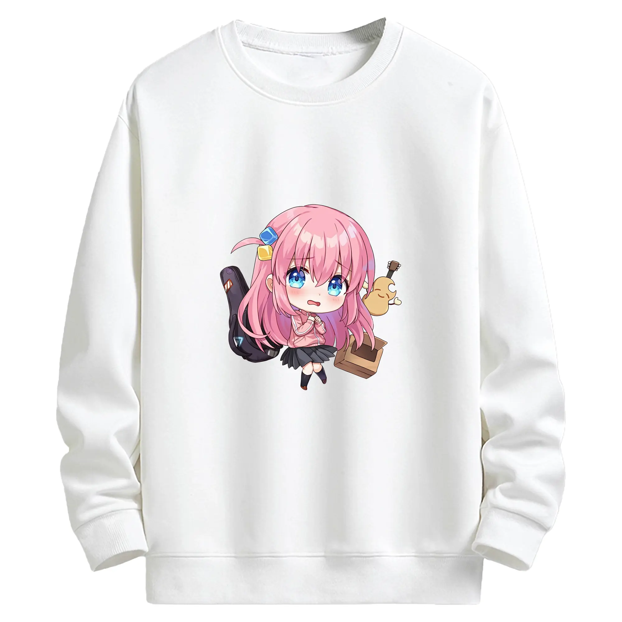 ぼっちざろっく！ グッズ,後藤ひとり - キッズ クルーネックスウェットシャツ ・ フロントプリント ・ 綿80％ ポリエステル20％ ・ 快適 通学 スポーツ 日常使い お散歩用