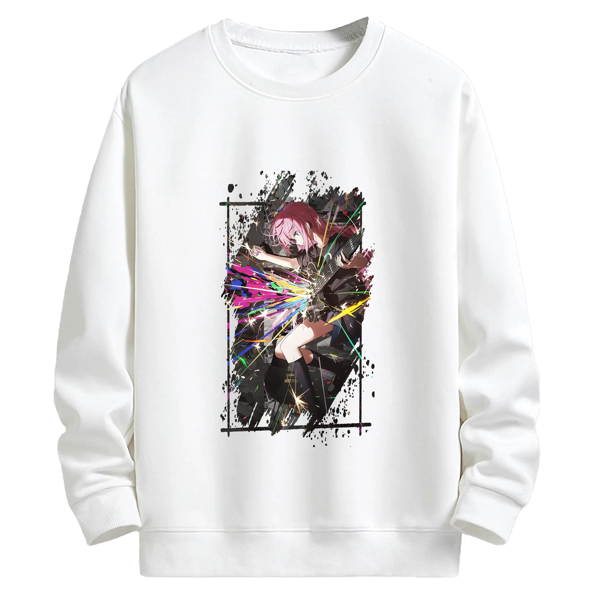 ぼっちざろっく！ グッズ,後藤ひとり - キッズ クルーネックスウェットシャツ ・ フロントプリント ・ 綿80％ ポリエステル20％ ・ 快適 通学 スポーツ 日常使い お散歩用