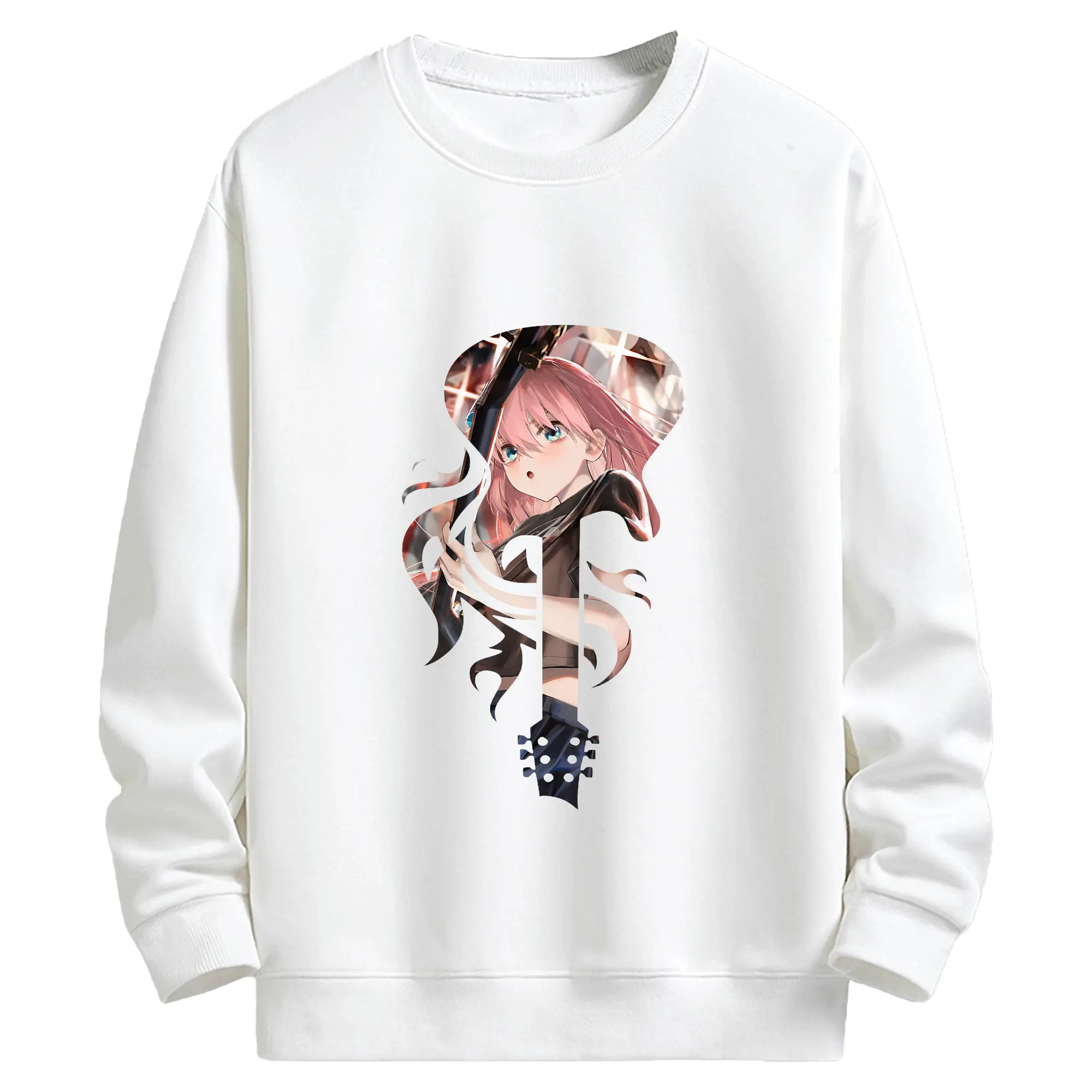 ぼっちざろっく！ グッズ,後藤ひとり - キッズ クルーネックスウェットシャツ ・ フロントプリント ・ 綿80％ ポリエステル20％ ・ 快適 通学 スポーツ 日常使い お散歩用