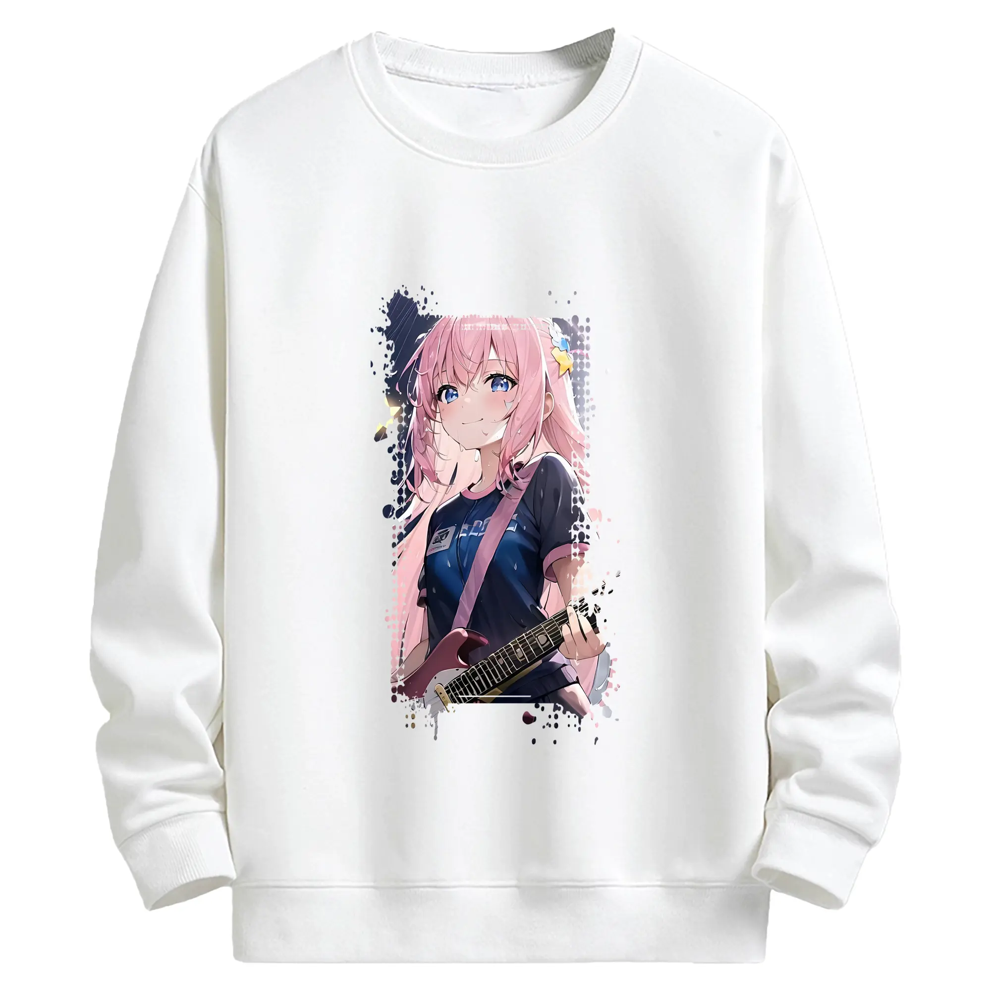 ぼっちざろっく！ グッズ,後藤ひとり - キッズ クルーネックスウェットシャツ ・ フロントプリント ・ 綿80％ ポリエステル20％ ・ 快適 通学 スポーツ 日常使い お散歩用