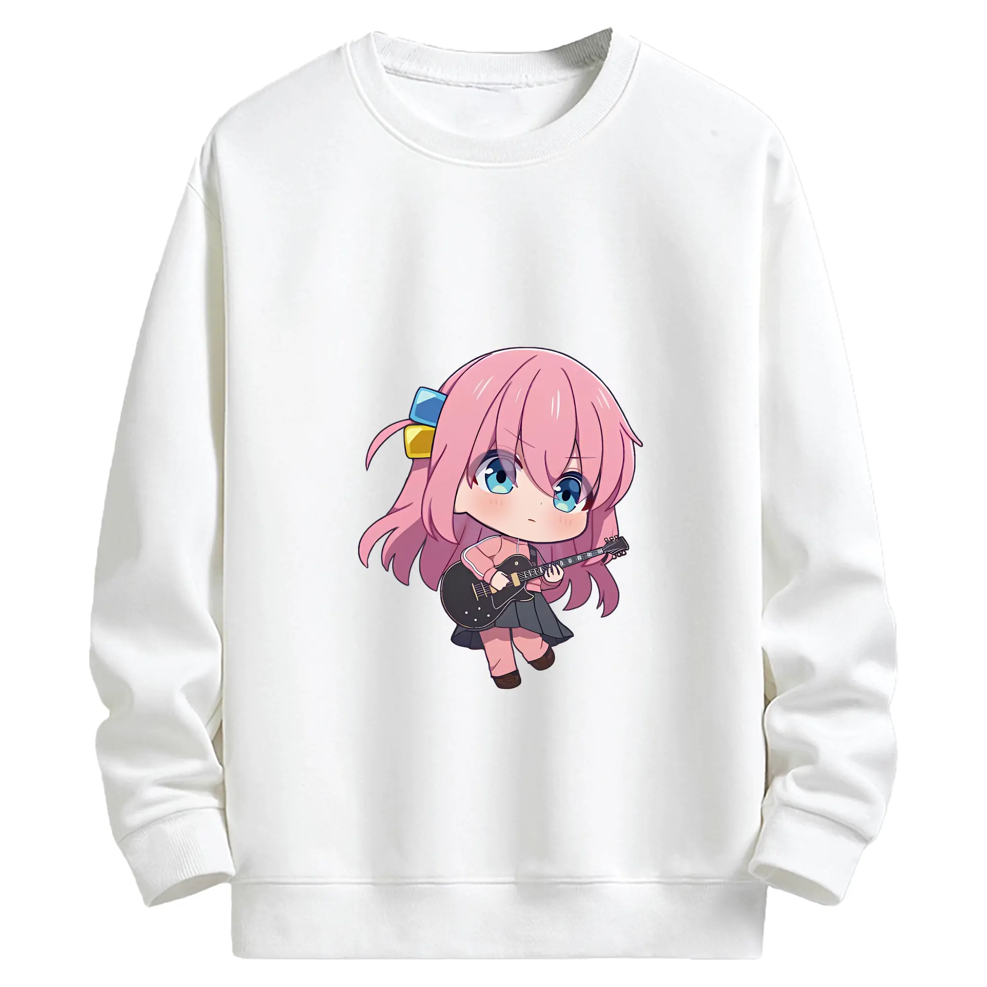 ぼっちざろっく！ グッズ,後藤ひとり - キッズ クルーネックスウェットシャツ ・ フロントプリント ・ 綿80％ ポリエステル20％ ・ 快適 通学 スポーツ 日常使い お散歩用