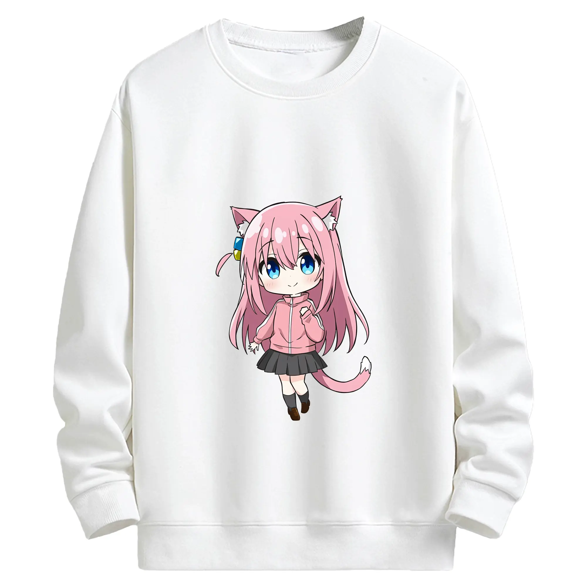 ぼっちざろっく！ グッズ,後藤ひとり - キッズ クルーネックスウェットシャツ ・ フロントプリント ・ 綿80％ ポリエステル20％ ・ 快適 通学 スポーツ 日常使い お散歩用