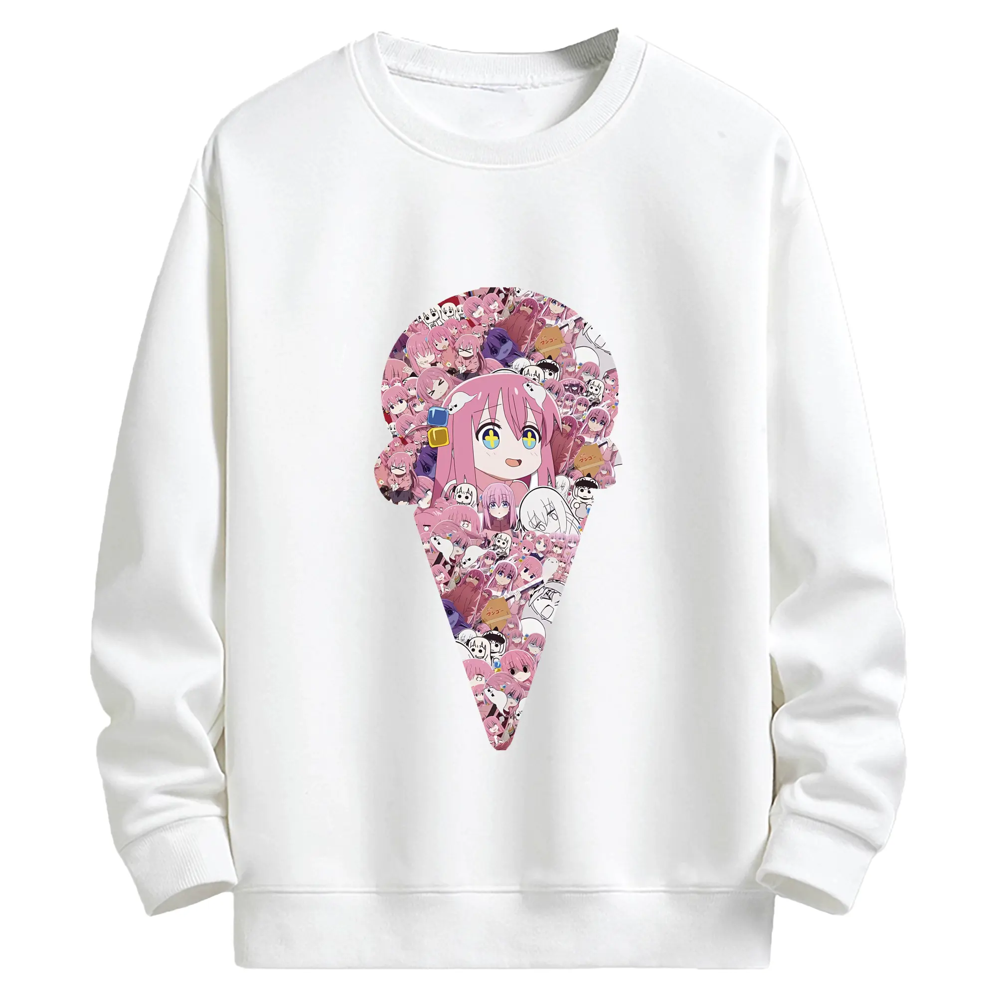 ぼっちざろっく！ グッズ,後藤ひとり - キッズ クルーネックスウェットシャツ ・ フロントプリント ・ 綿80％ ポリエステル20％ ・ 快適 通学 スポーツ 日常使い お散歩用