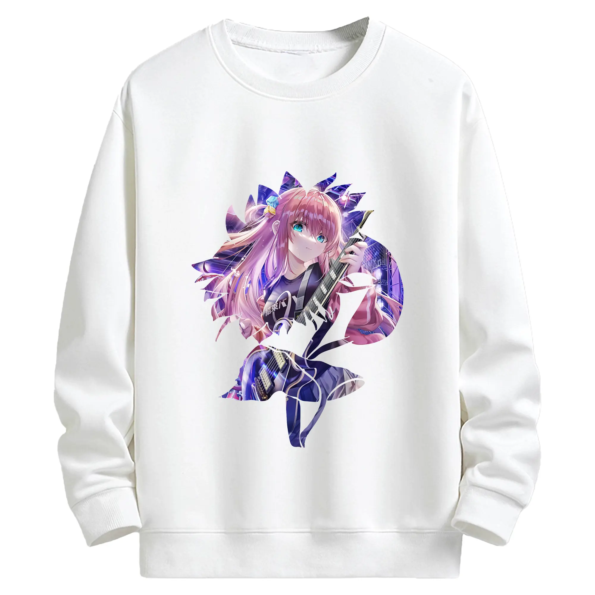 ぼっちざろっく！ グッズ,後藤ひとり - キッズ クルーネックスウェットシャツ ・ フロントプリント ・ 綿80％ ポリエステル20％ ・ 快適 通学 スポーツ 日常使い お散歩用