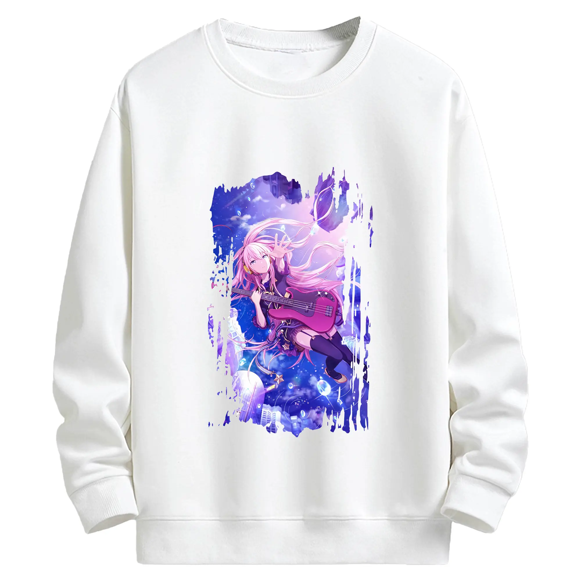 ぼっちざろっく！ グッズ,後藤ひとり - キッズ クルーネックスウェットシャツ ・ フロントプリント ・ 綿80％ ポリエステル20％ ・ 快適 通学 スポーツ 日常使い お散歩用