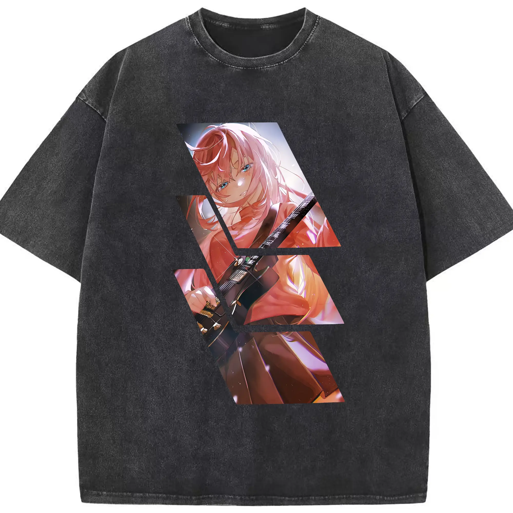 ぼっちざろっく！ グッズ,後藤ひとり - 綿100％ ヴィンテージ風 半袖Tシャツ ・ フロントプリント ・ 柔らか肌触り ・ 通気性 快適 ・ スポーツ カジュアル 外出用