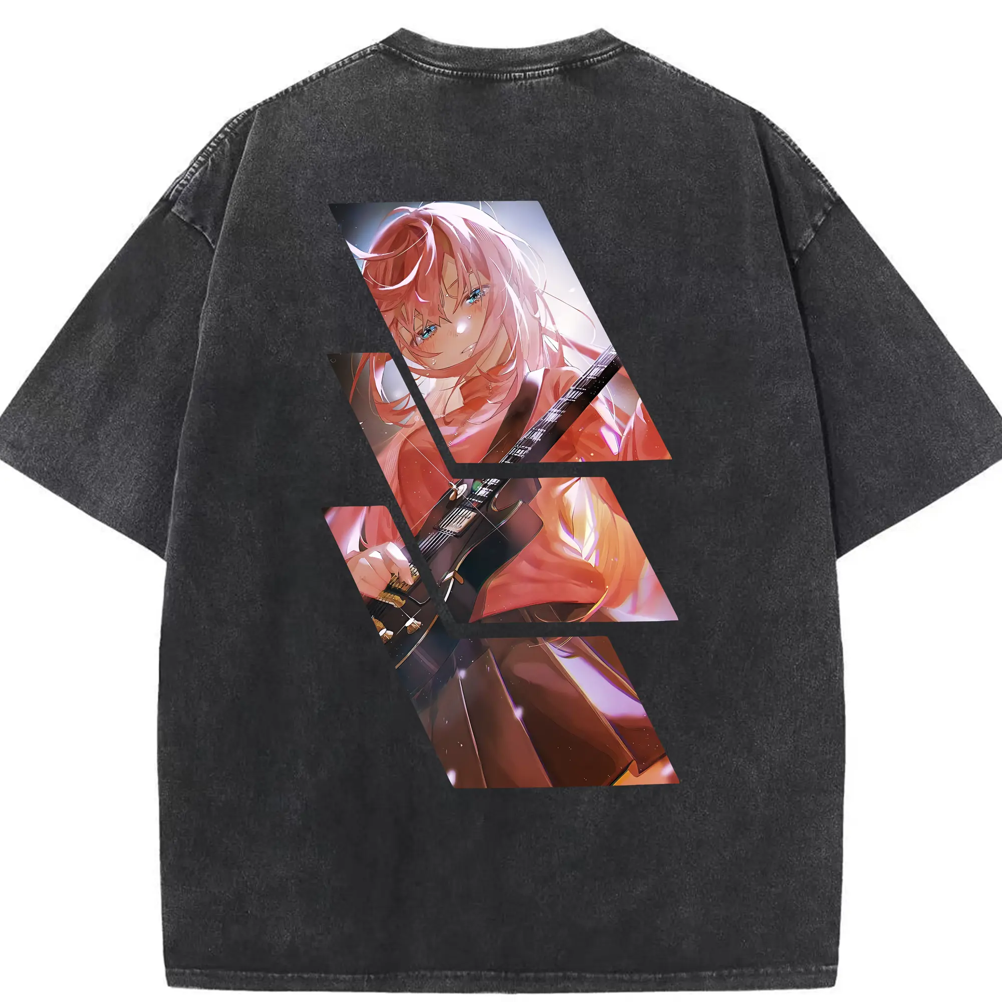 ぼっちざろっく！ グッズ,後藤ひとり - 綿100％ ヴィンテージ風 半袖Tシャツ ・ 背面プリント ・ 柔らか肌触り ・ 通気性 快適 ・ スポーツ カジュアル 外出用