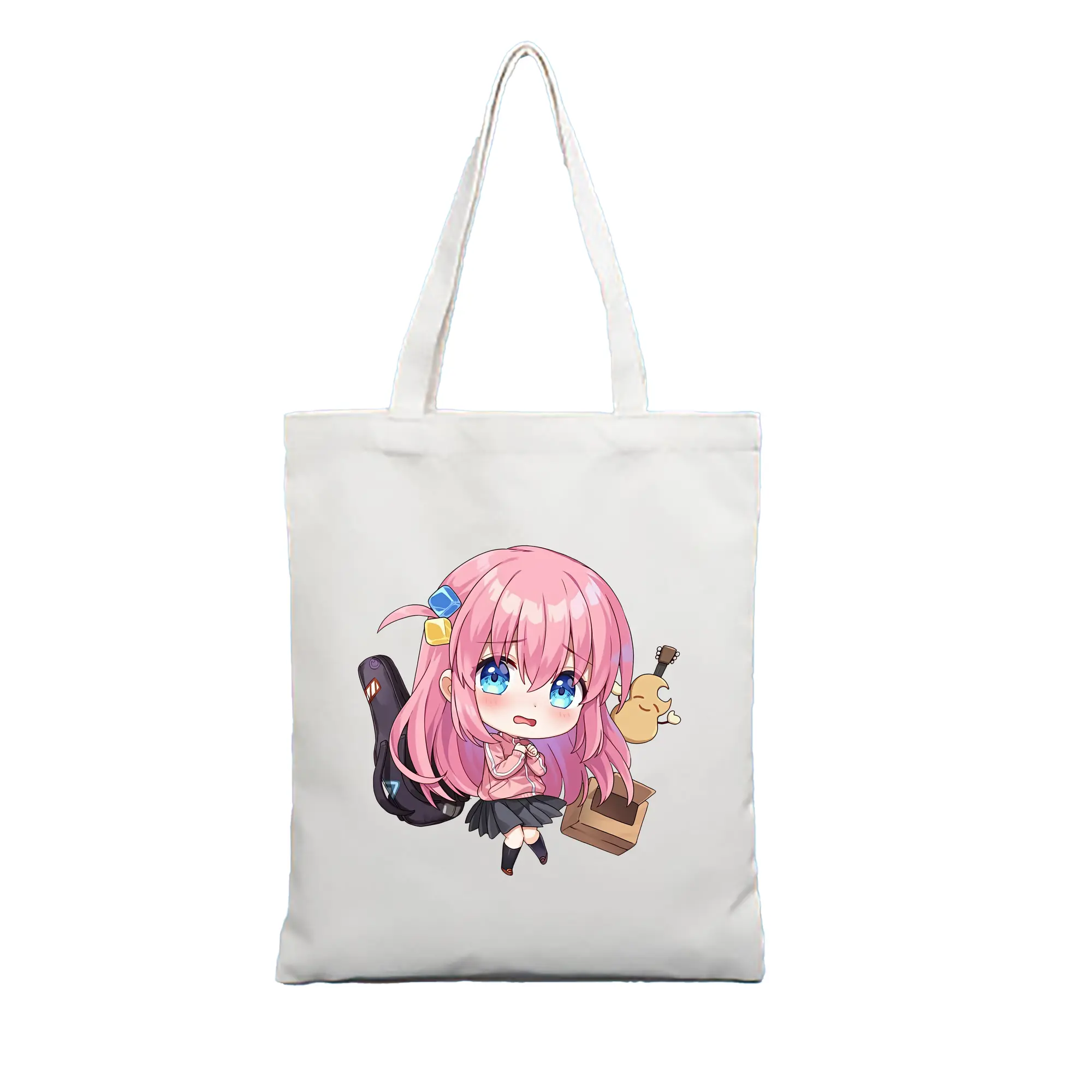 ぼっちざろっく！ グッズ,後藤ひとり - 縦型キャンバス手提げバッグ（トートバッグ） ・ キャンバス素材 ・ ショッピング用 ・ 軽量 丈夫 お手入れ簡単