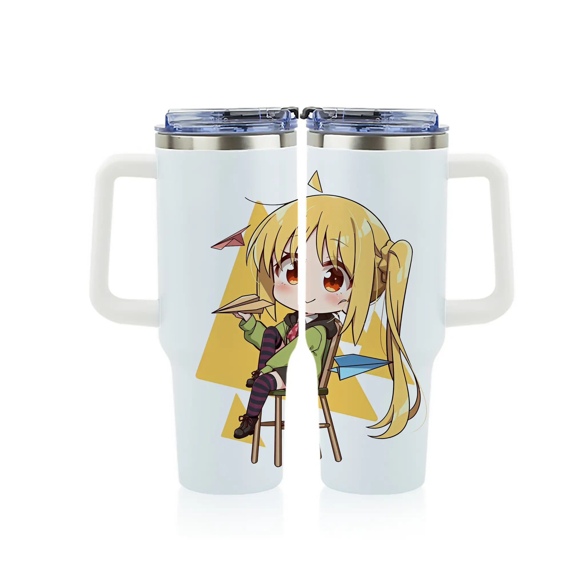 ぼっちざろっく！ グッズ,伊地知虹夏 - 1200mL フルプリント車用タンブラー ・ 304ステンレス 内側 ・ 201ステンレス 外側 ・ 保温 保冷 ・ 通勤 ドライブ アウトドア用