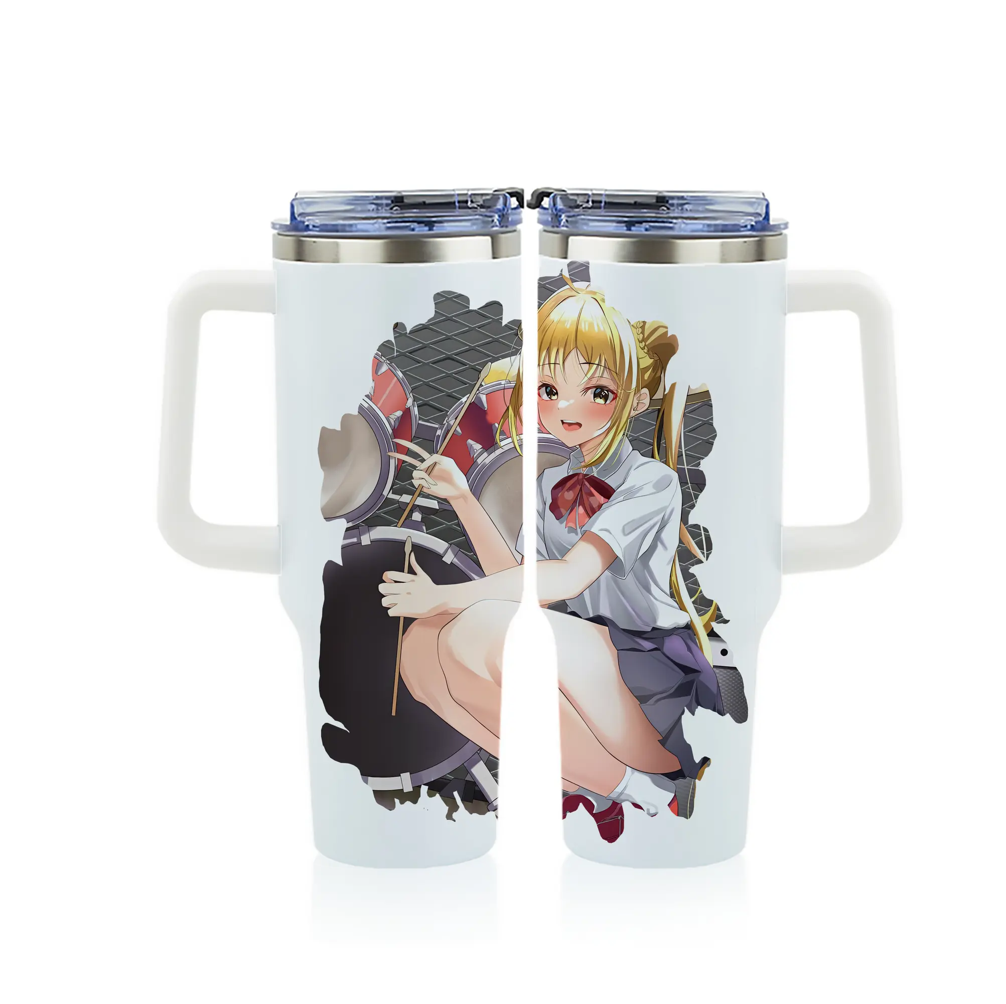 ぼっちざろっく！ グッズ,伊地知虹夏 - 1200mL フルプリント車用タンブラー ・ 304ステンレス 内側 ・ 201ステンレス 外側 ・ 保温 保冷 ・ 通勤 ドライブ アウトドア用