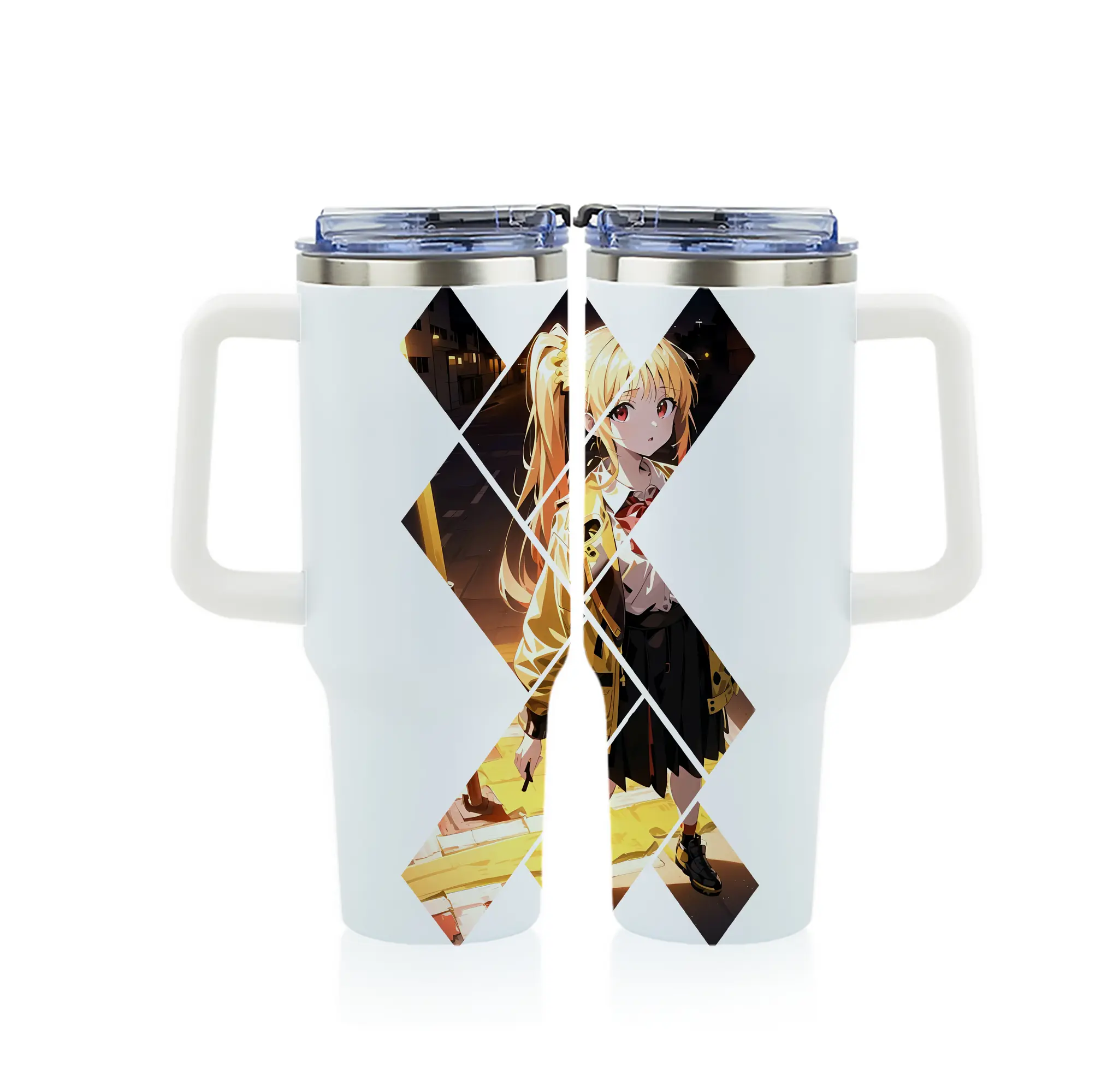 ぼっちざろっく！ グッズ,伊地知虹夏 - 1200mL フルプリント車用タンブラー ・ 304ステンレス 内側 ・ 201ステンレス 外側 ・ 保温 保冷 ・ 通勤 ドライブ アウトドア用